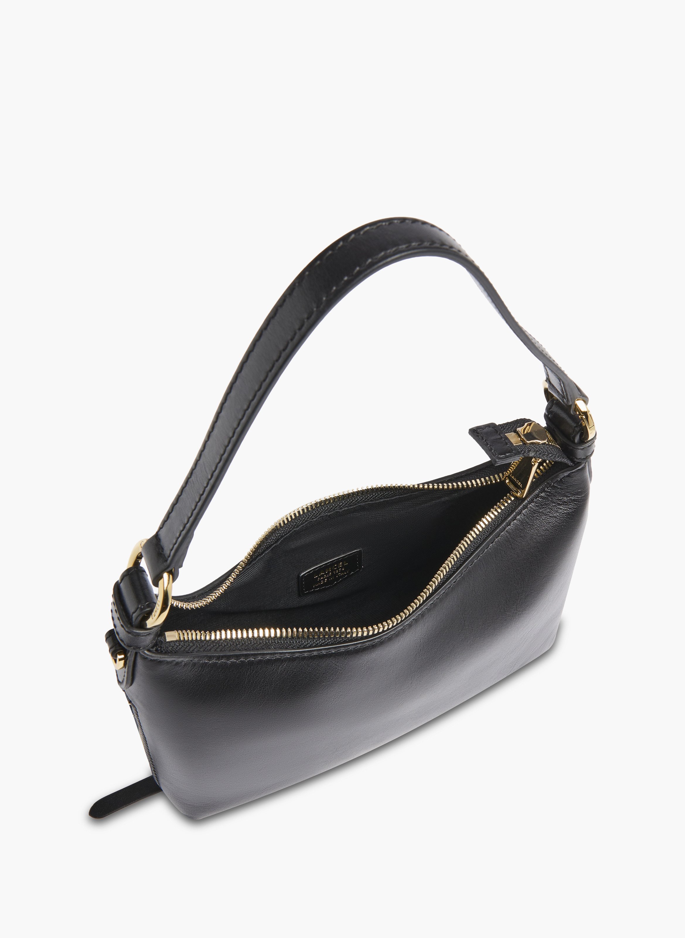 Sac hobo origami zip baby, cuir lisse de vachette, noir, 22 x 15 x 5 cm. LANCEL Noir