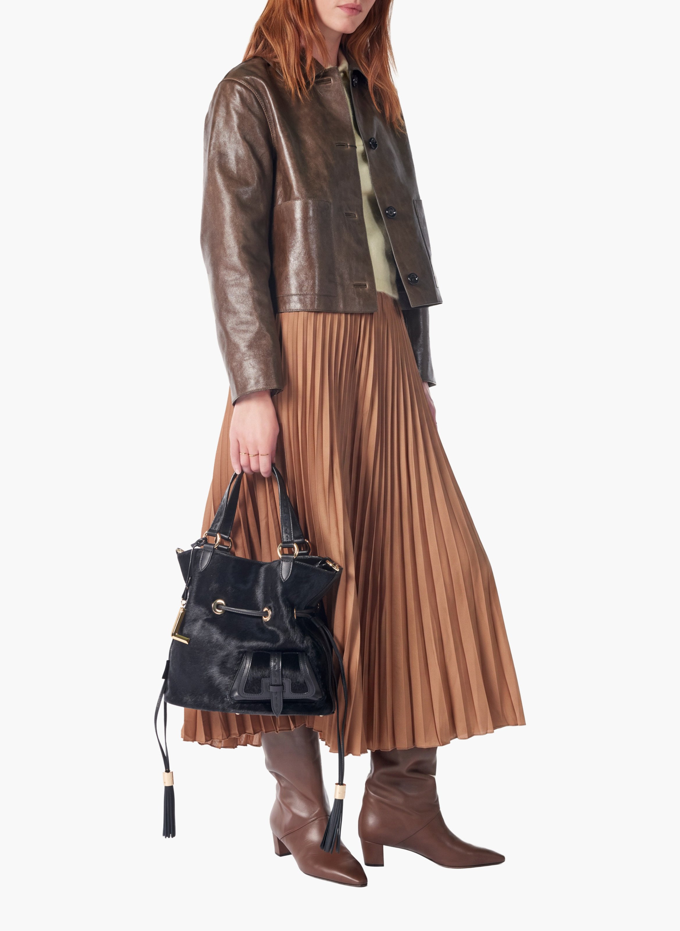 Sac seau premier flirt de lancel en animation 150y pony : cuirs de vachette pony & lisse LANCEL Noir