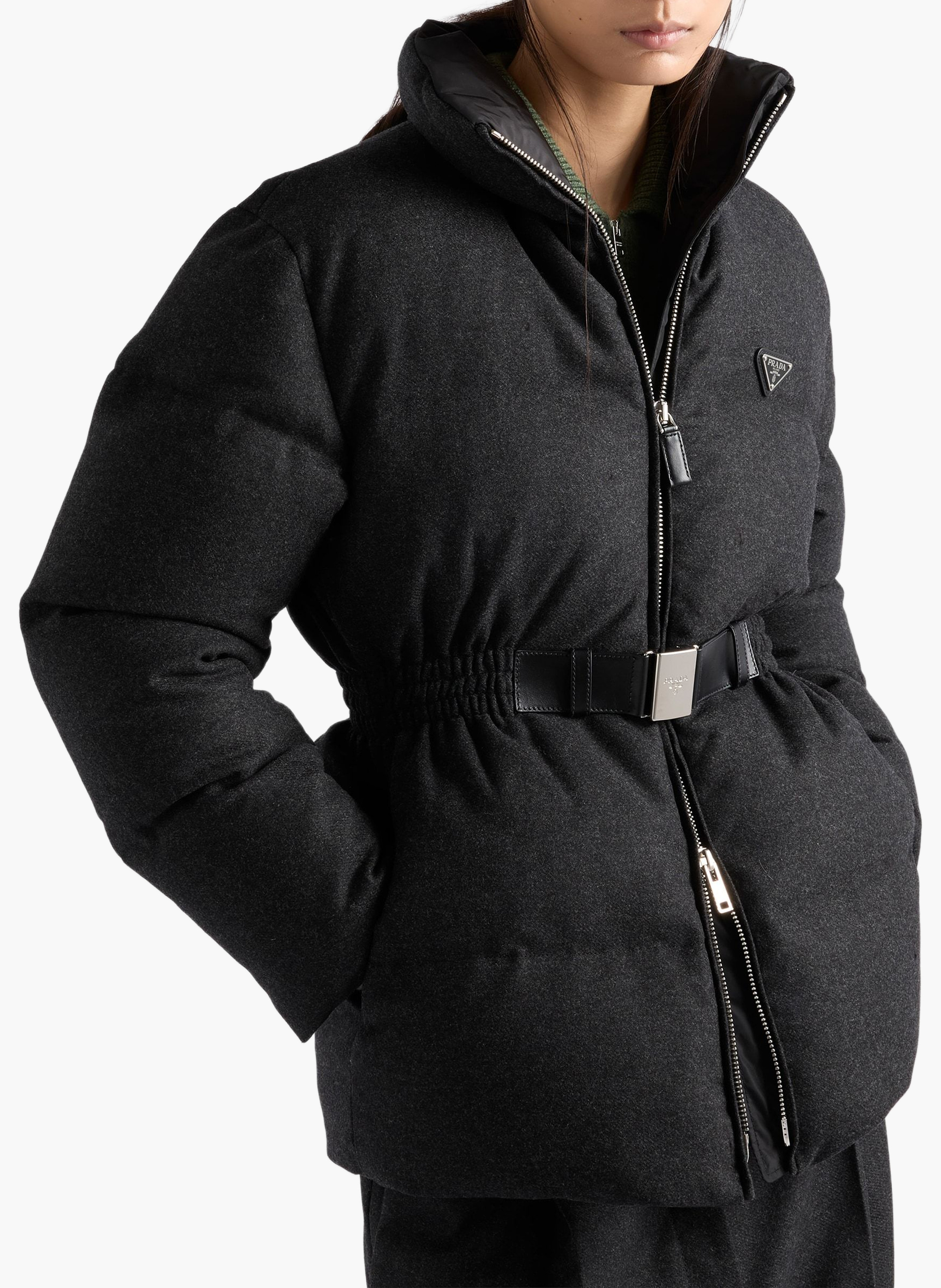 Veste matelassée en re-wool PRADA Gris