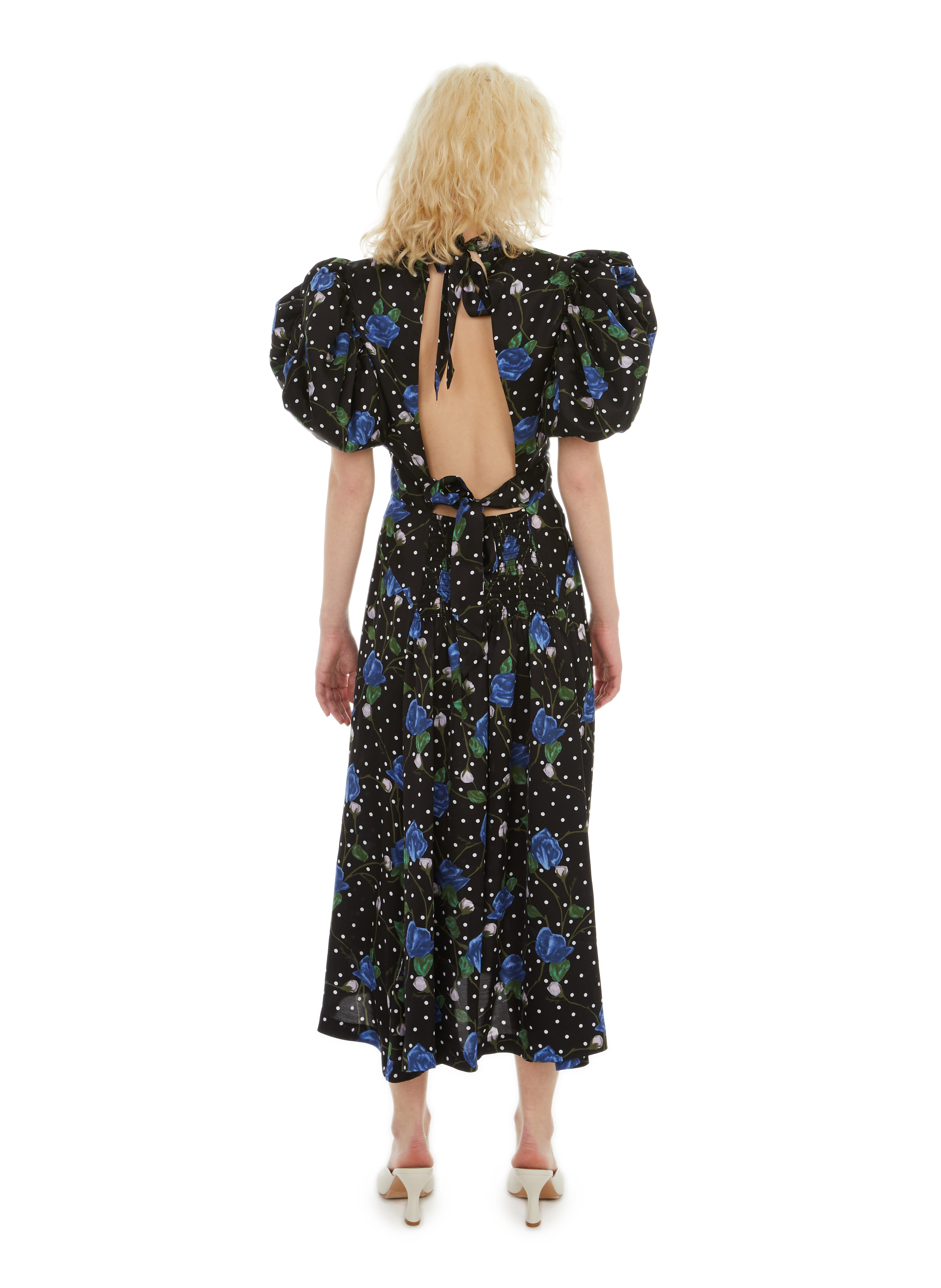 Robe midi à motif ROTATE Noir