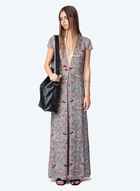 Robe longue imprimée col v ravir Bleu by ZADIG&VOLTAIRE ZADIG&VOLTAIRE Robe longue imprimée col v ravir Bleu