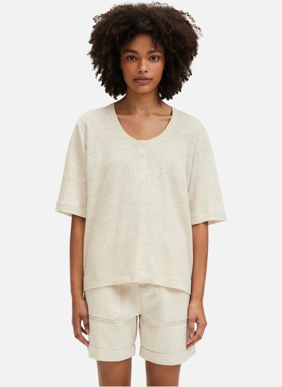 T-shirt à manches longues en lin - gilda Beige by PABLO PABLO T-shirt à manches longues en lin - gilda Beige