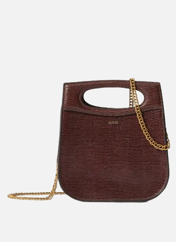 Sac bandoulière en cuir cheri mini Marron by SOEUR SOEUR Sac bandoulière en cuir cheri mini Marron