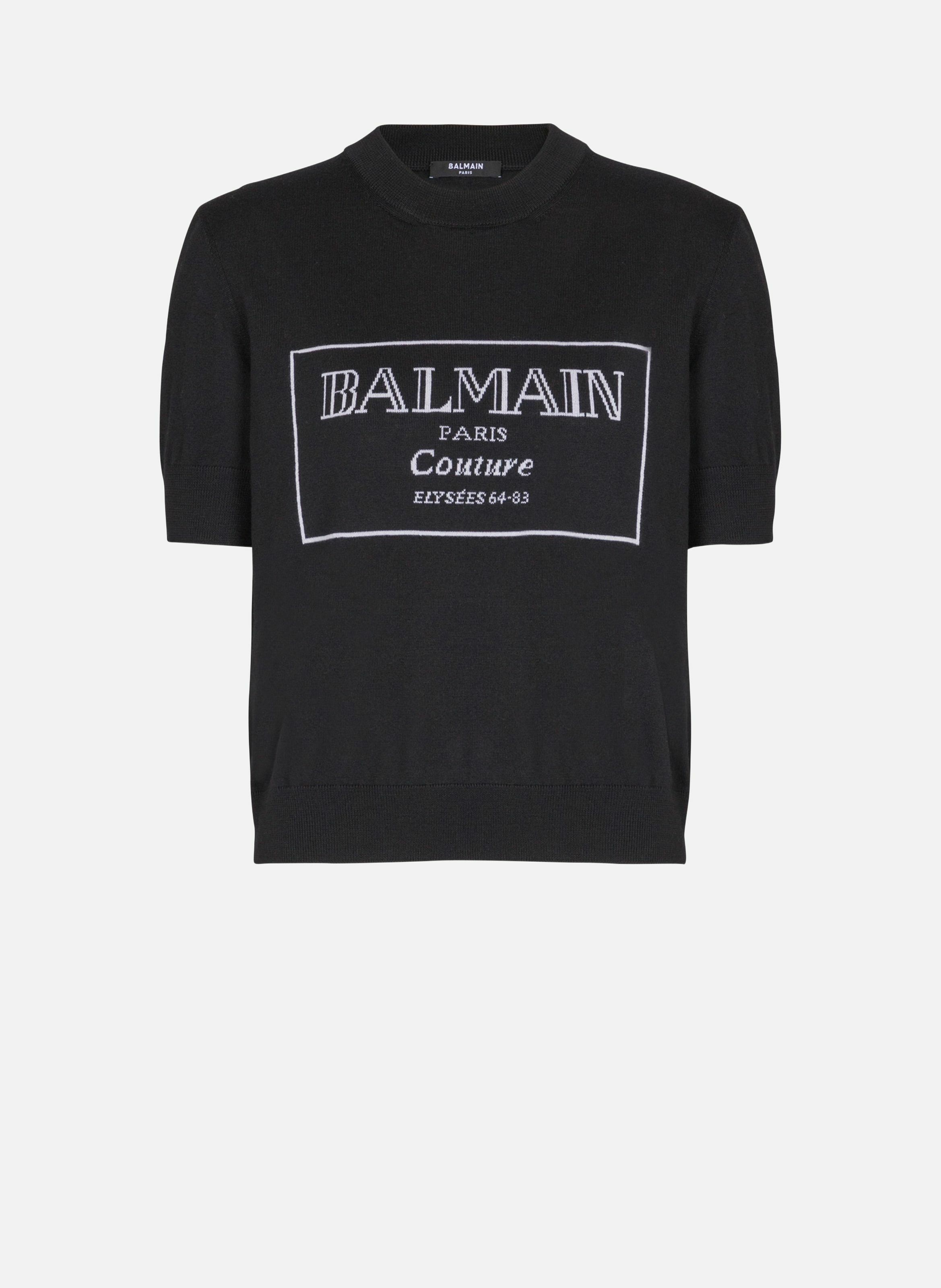 Top bicolore en maille balmain couture BALMAIN Noir