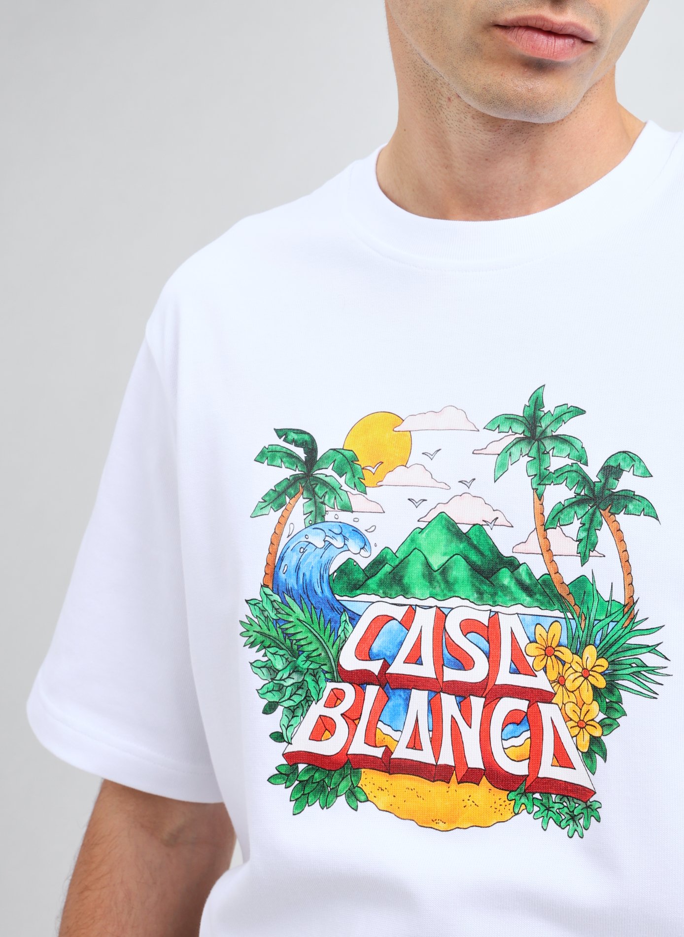 6 Printed Cotton T-shirt CASABLANCA PARIS White