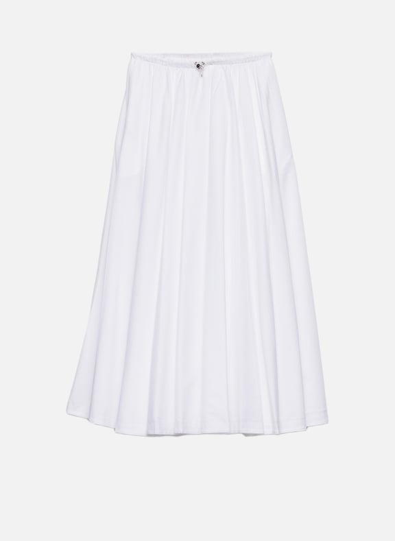 Jupe cercle réversible en jersey de coton et re-ny Blanc by PRADA PRADA Jupe cercle réversible en jersey de coton et re-ny Blanc