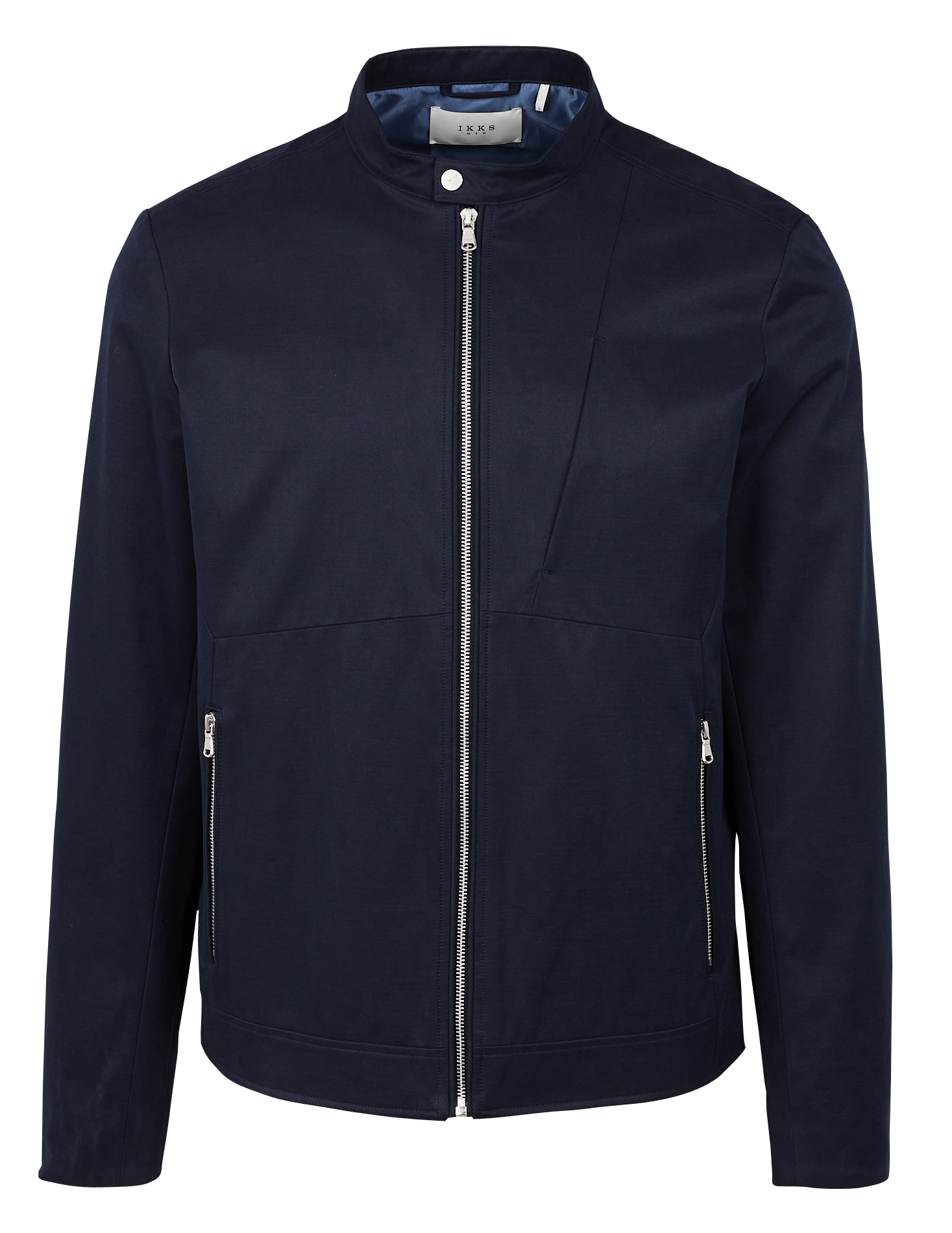 Blouson col rond en coton mélangé IKKS Bleu