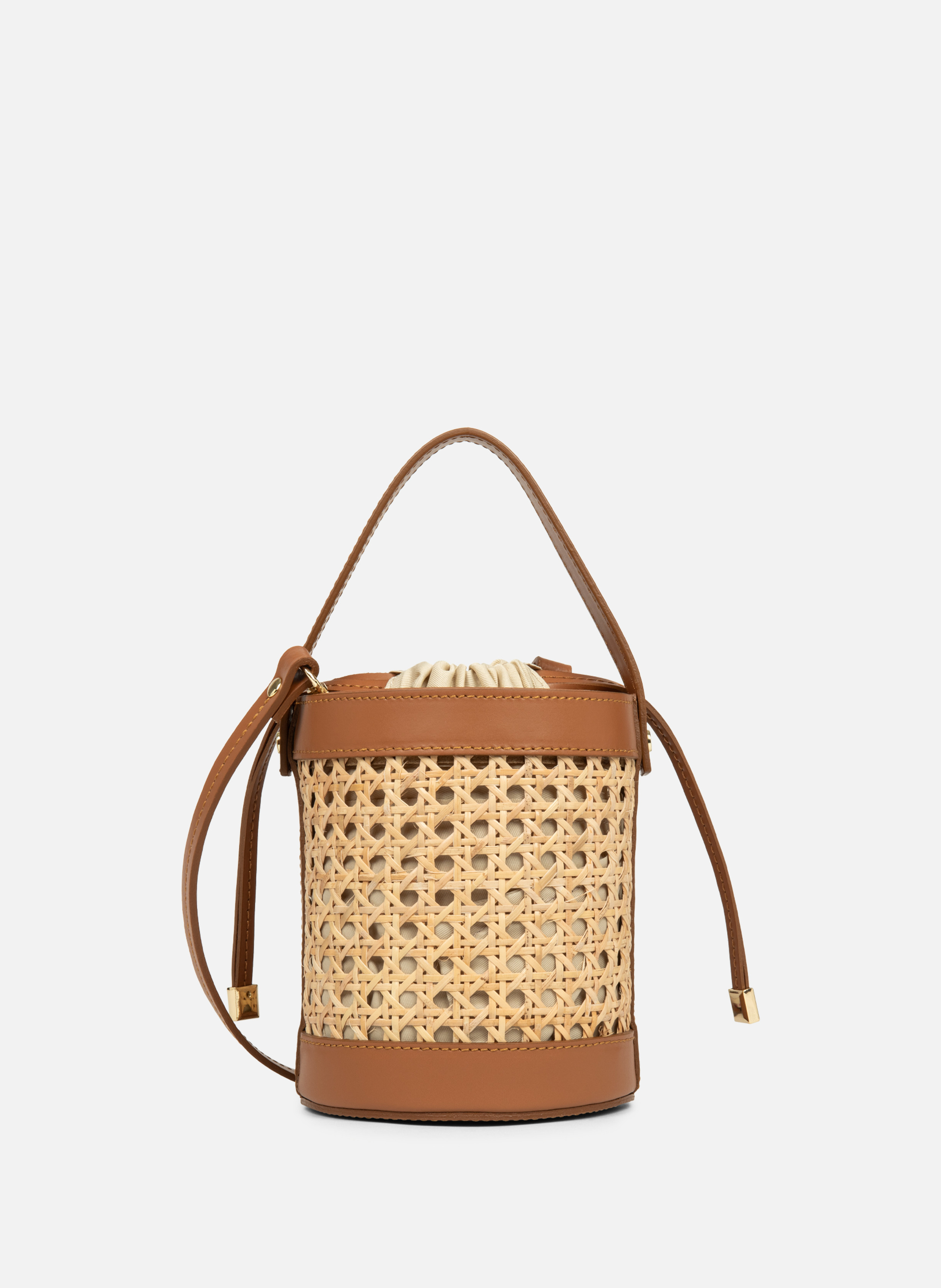 Small bucket bag - Cannage Rotin LANCASTER Brown