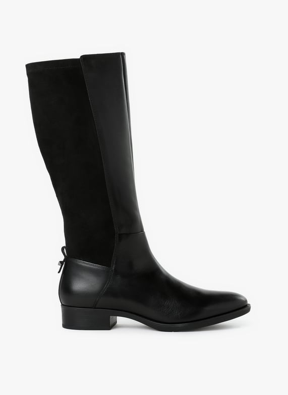 Bottes felicity vernies en cuir mélangé Noir Geox Femme
