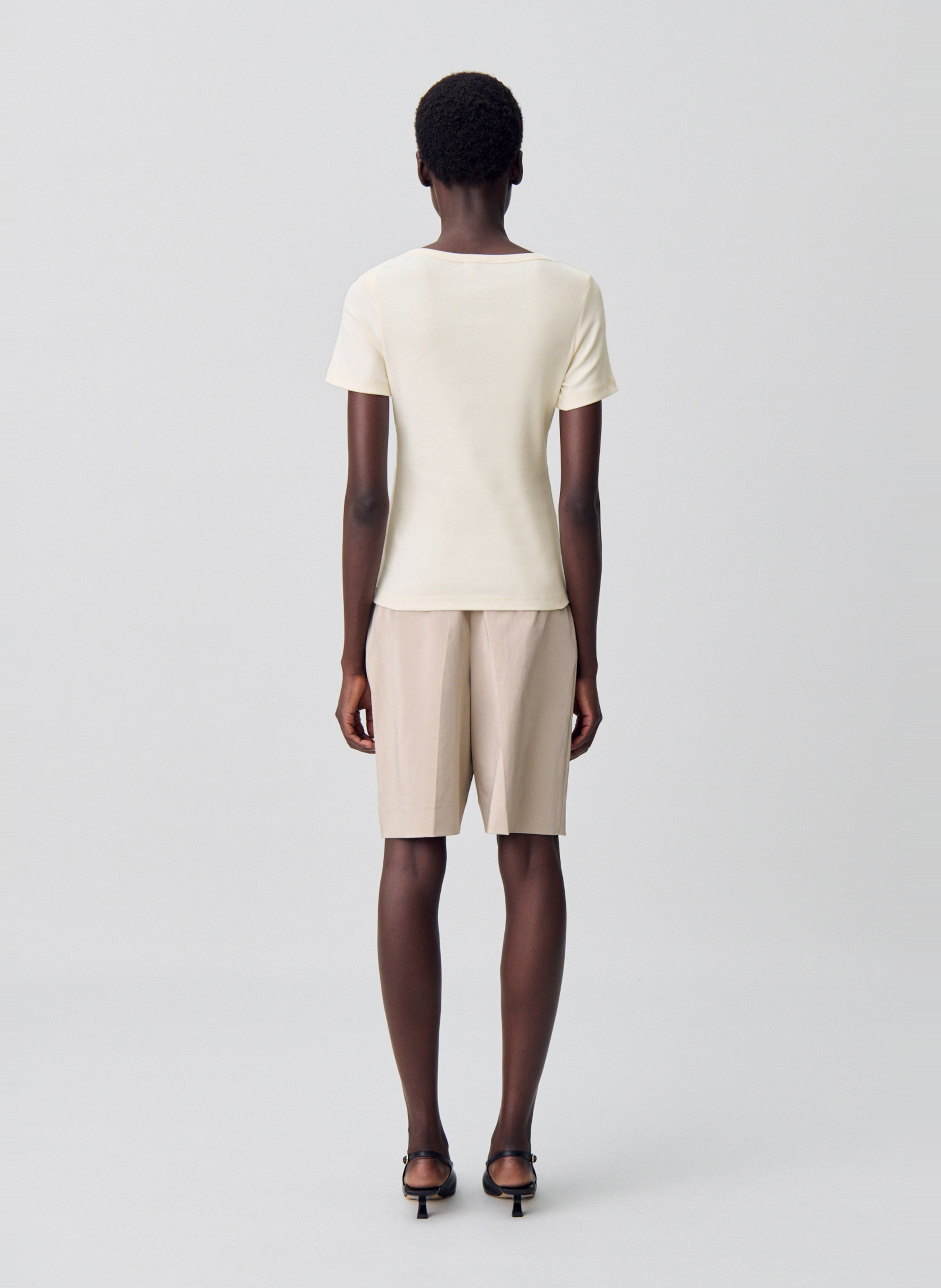 Tee-shirt moulant col bateau tamea CLAUDIE PIERLOT Beige