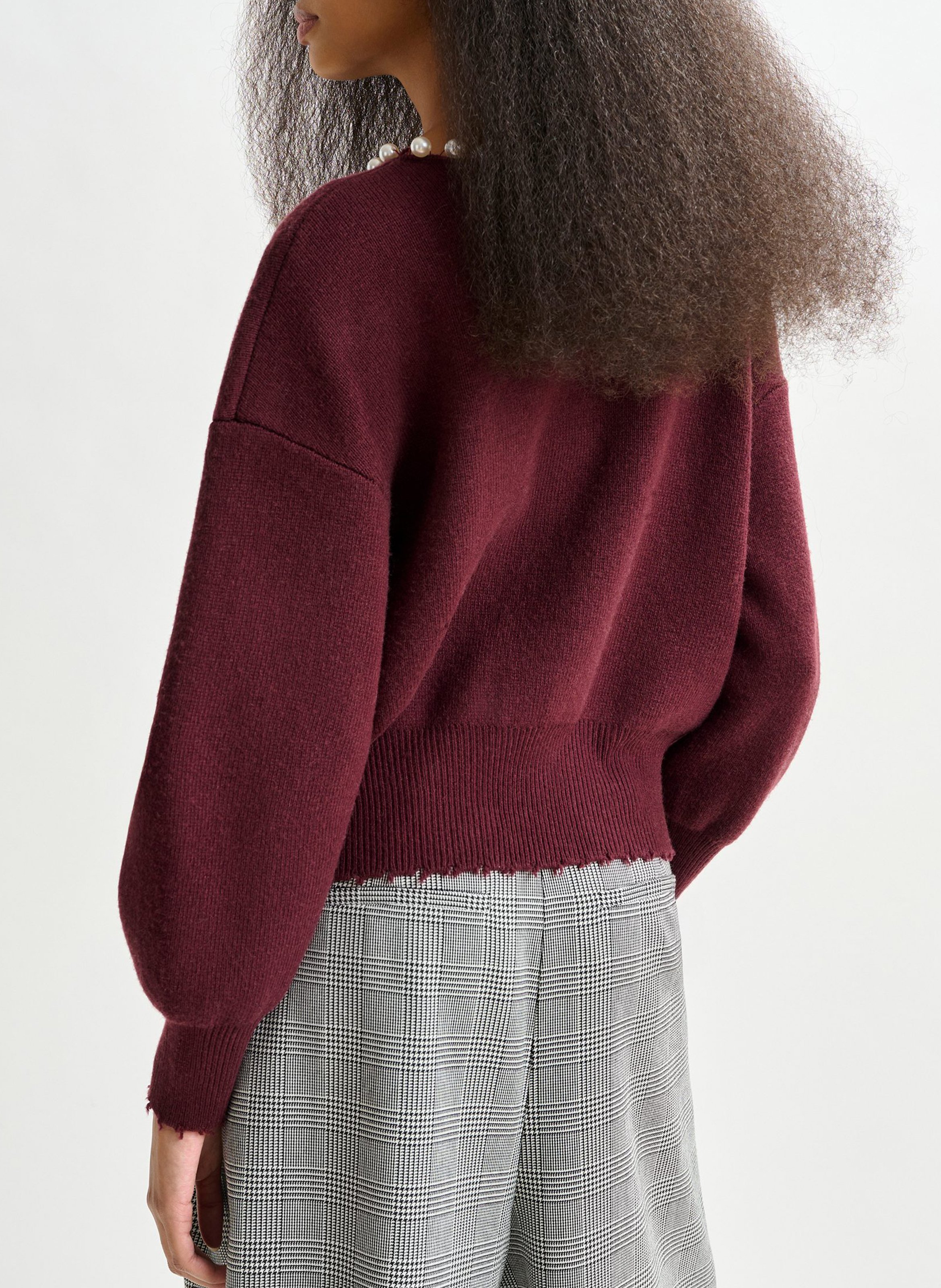 Cardigan droit à perles Ideas ESSENTIEL ANTWERP Rouge