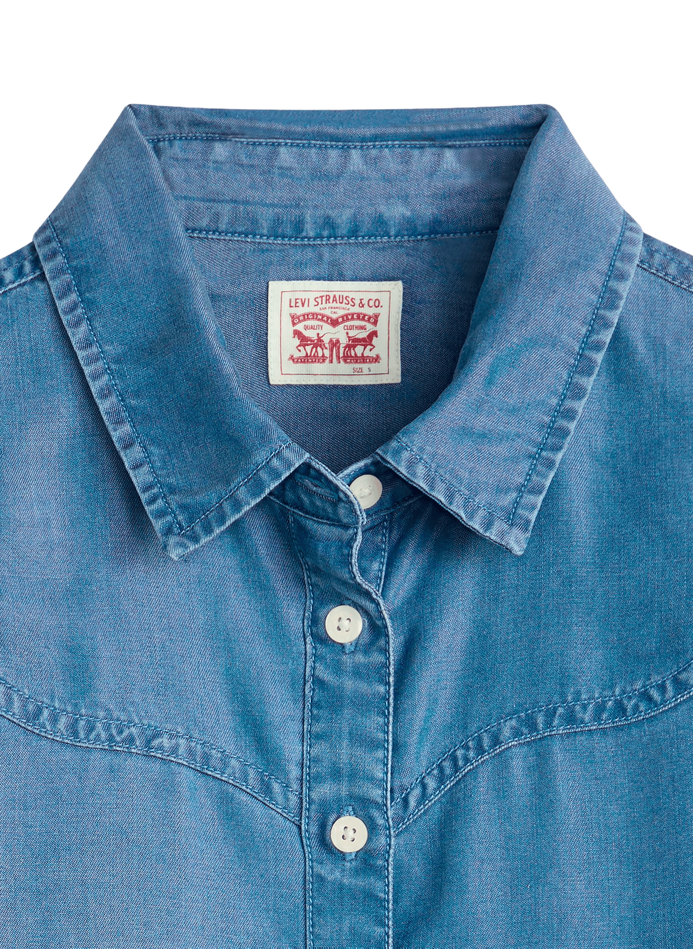 Chemise unie en coton LEVI'S Bleu