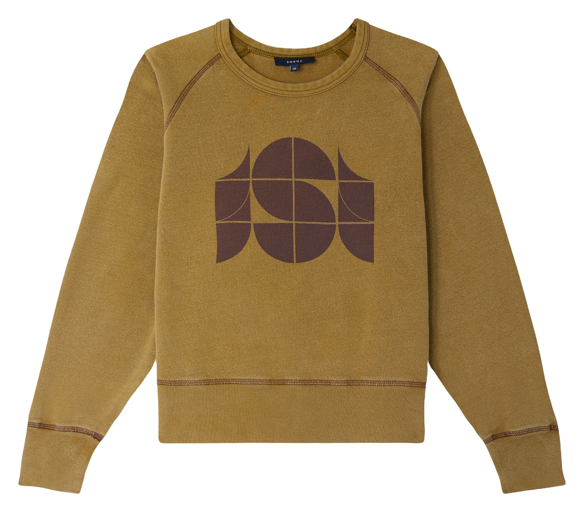 Sweat droit imprimé en coton apollo SOEUR Marron