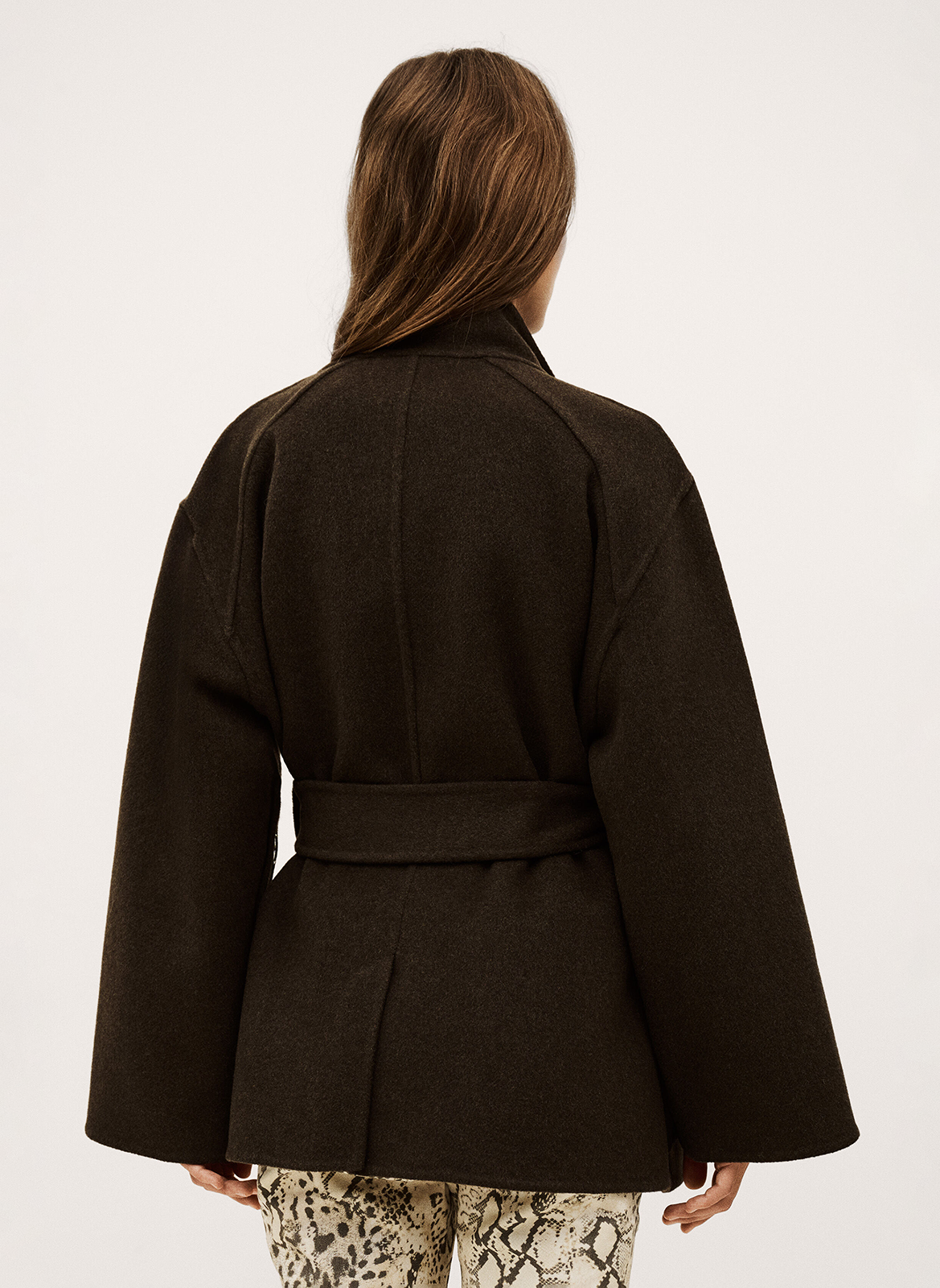 Manteau col montant en laine lourthney BA&SH Kaki