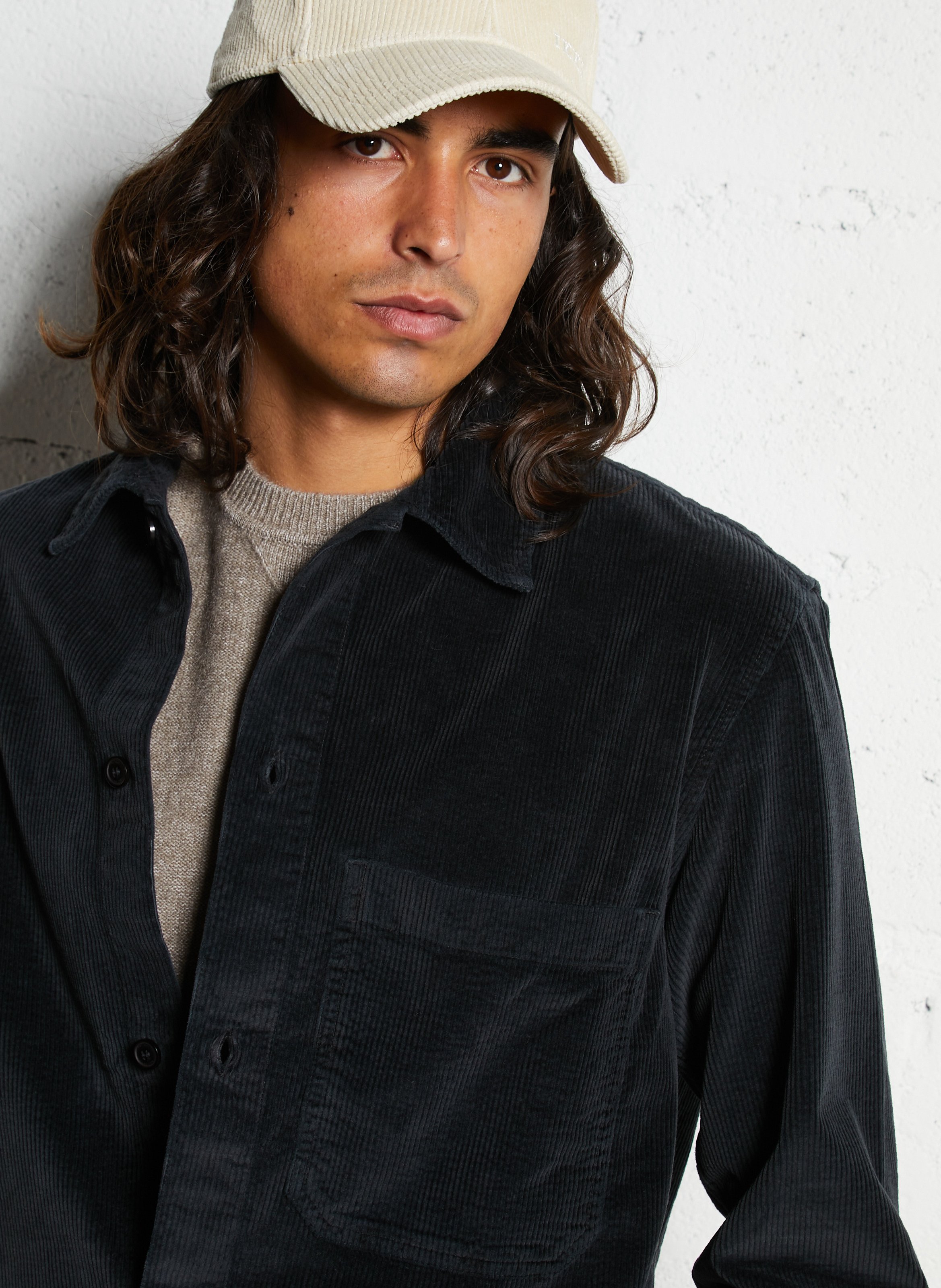 Surchemise droite en coton mélangé IKKS Gris