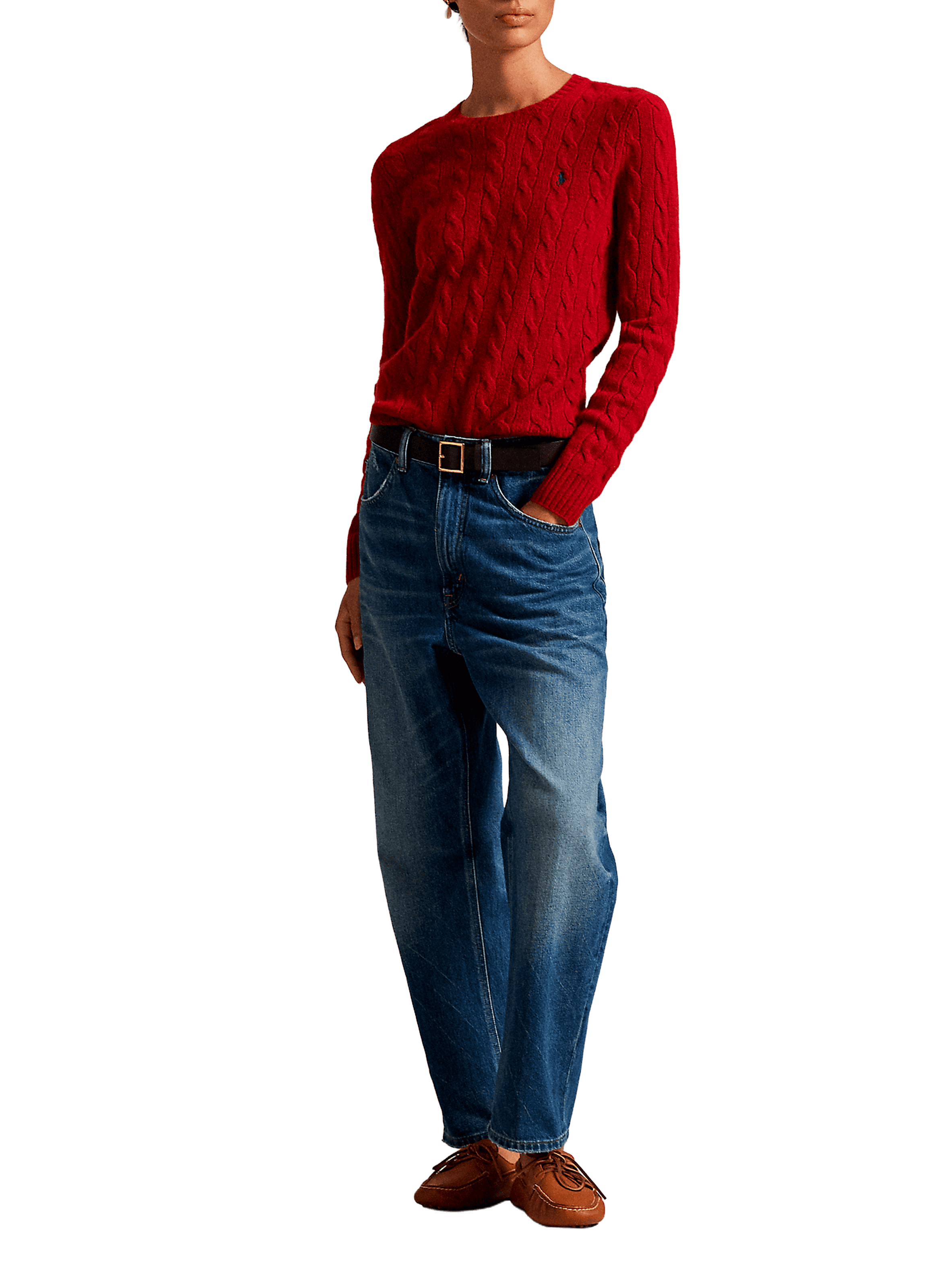 Round-neck wool and cashmere jumper POLO RALPH LAUREN Red