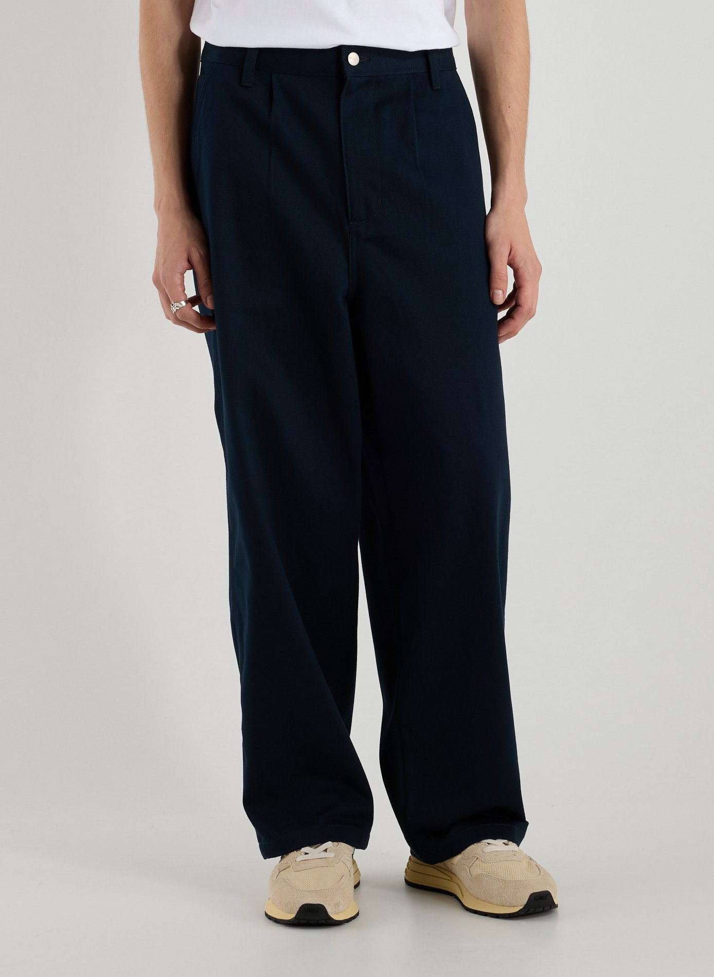 CARHARTT WIP Pantalon droit en coton Bleu