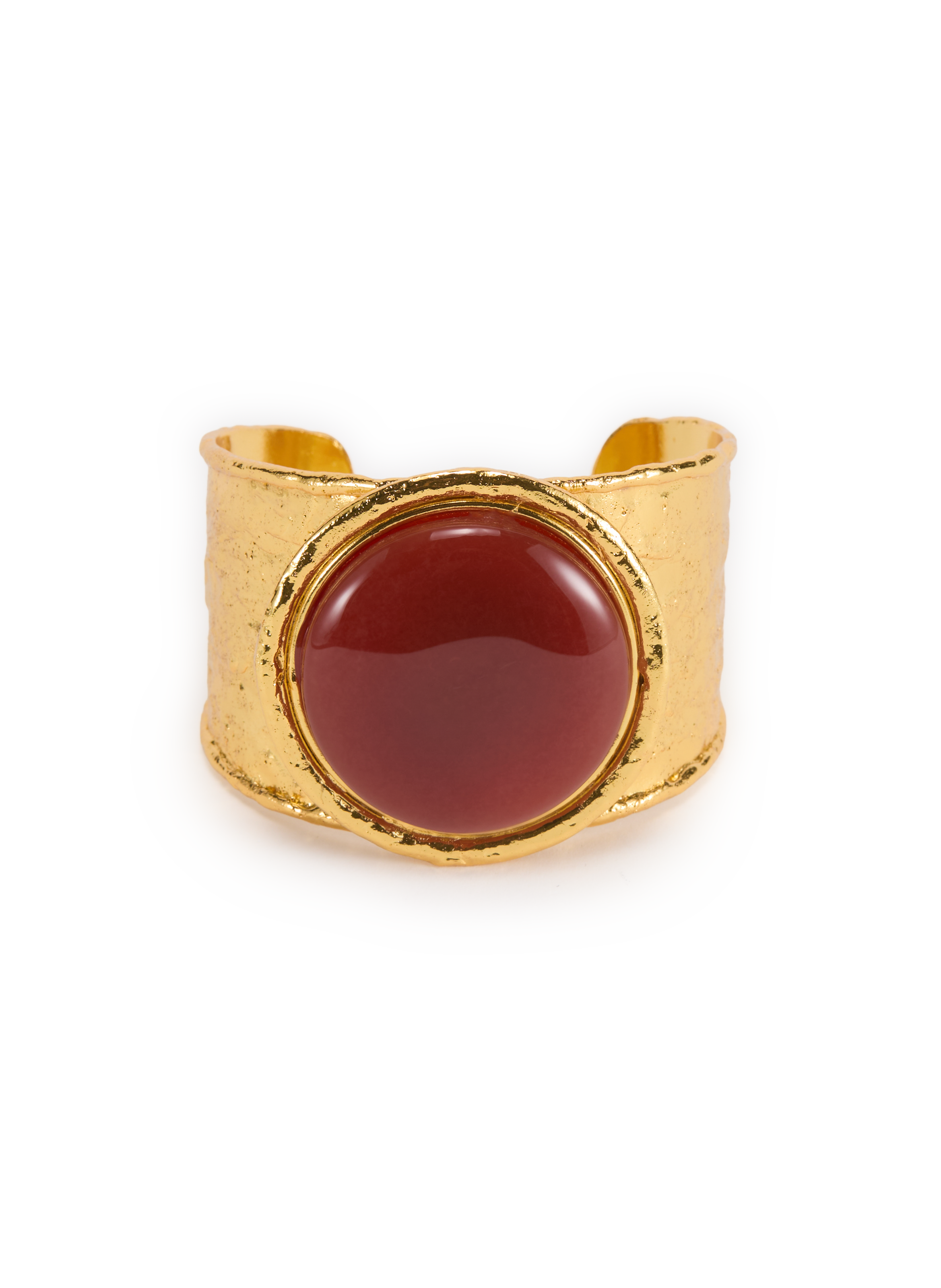 SYLVIA TOLEDANO Brass and stone cuff Red