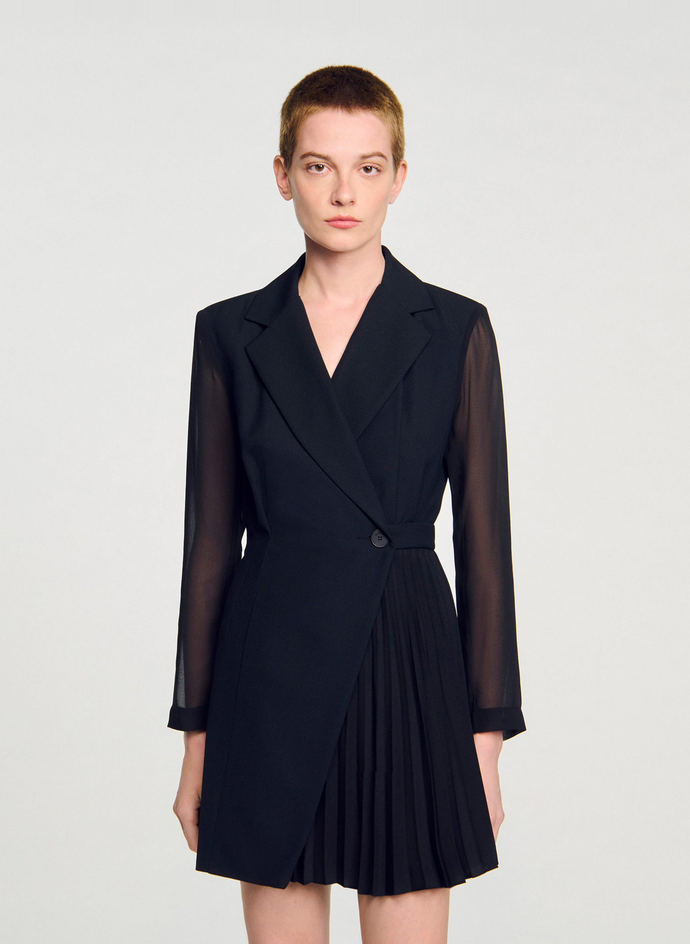 Robe courte col tailleur SANDRO Noir