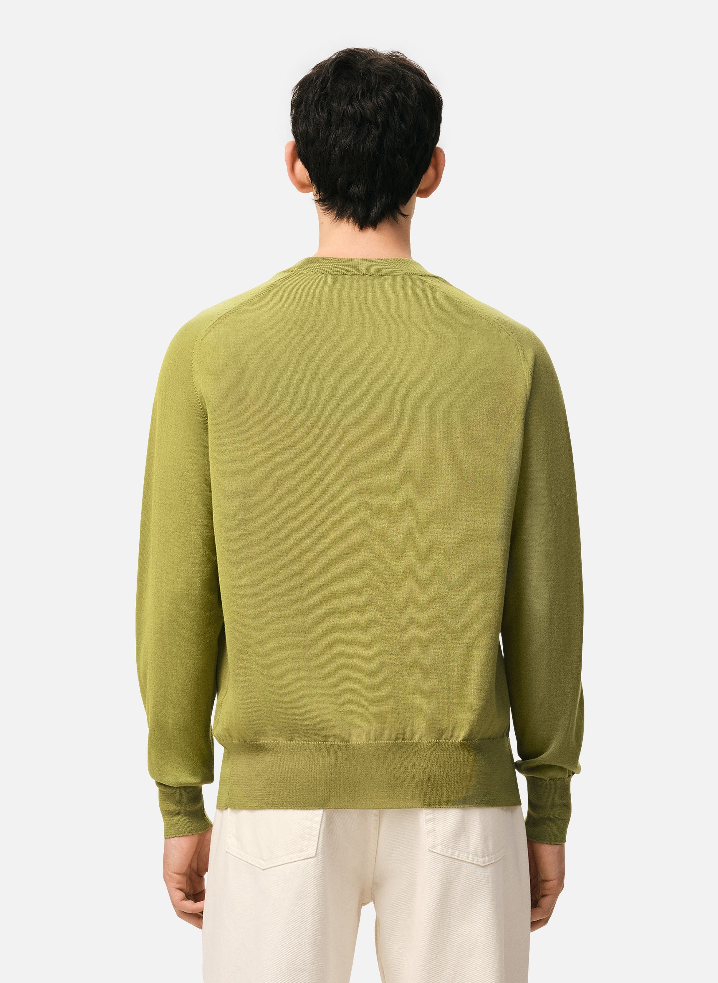 Pull col rond ami de coeur en laine AMI PARIS Vert