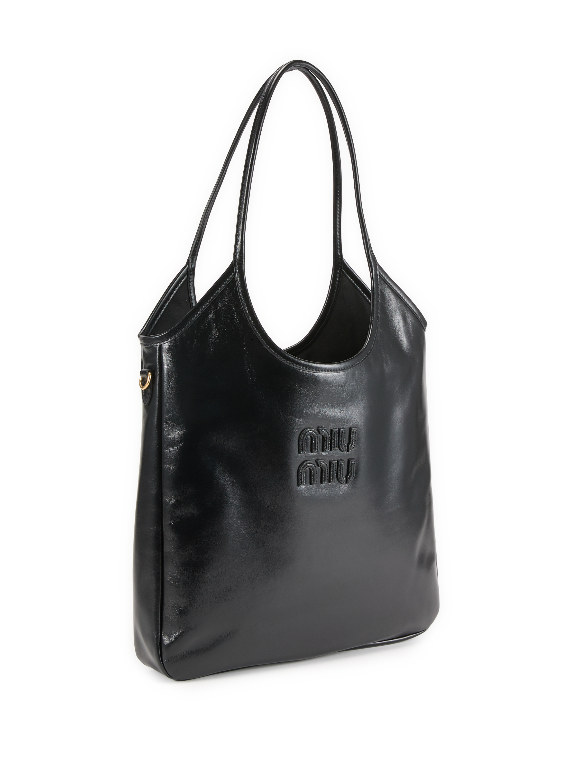 Sac à main Ivy en cuir de veau MIU MIU Noir
