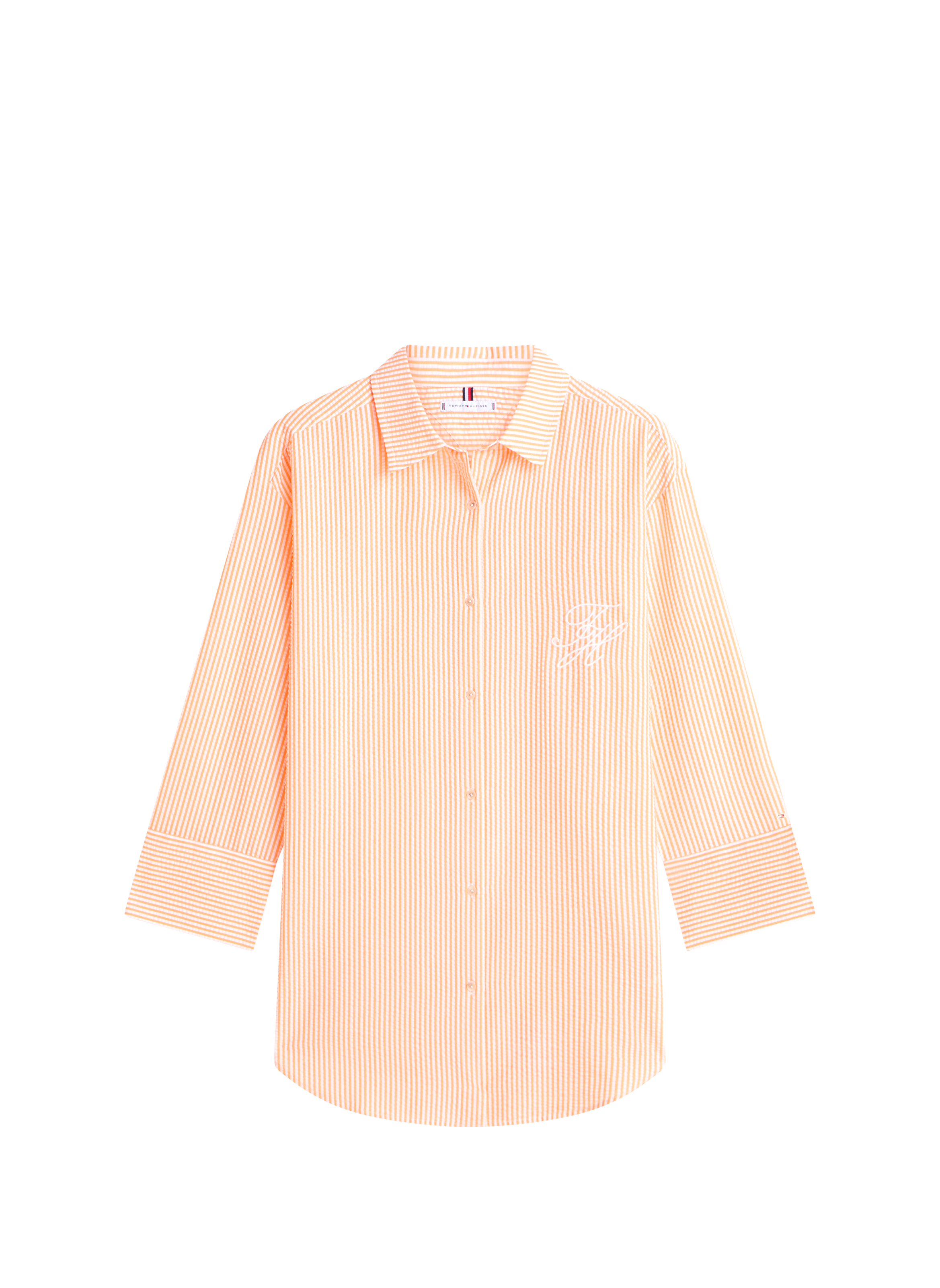 Long striped shirt with embroidered logo TOMMY HILFIGER Orange