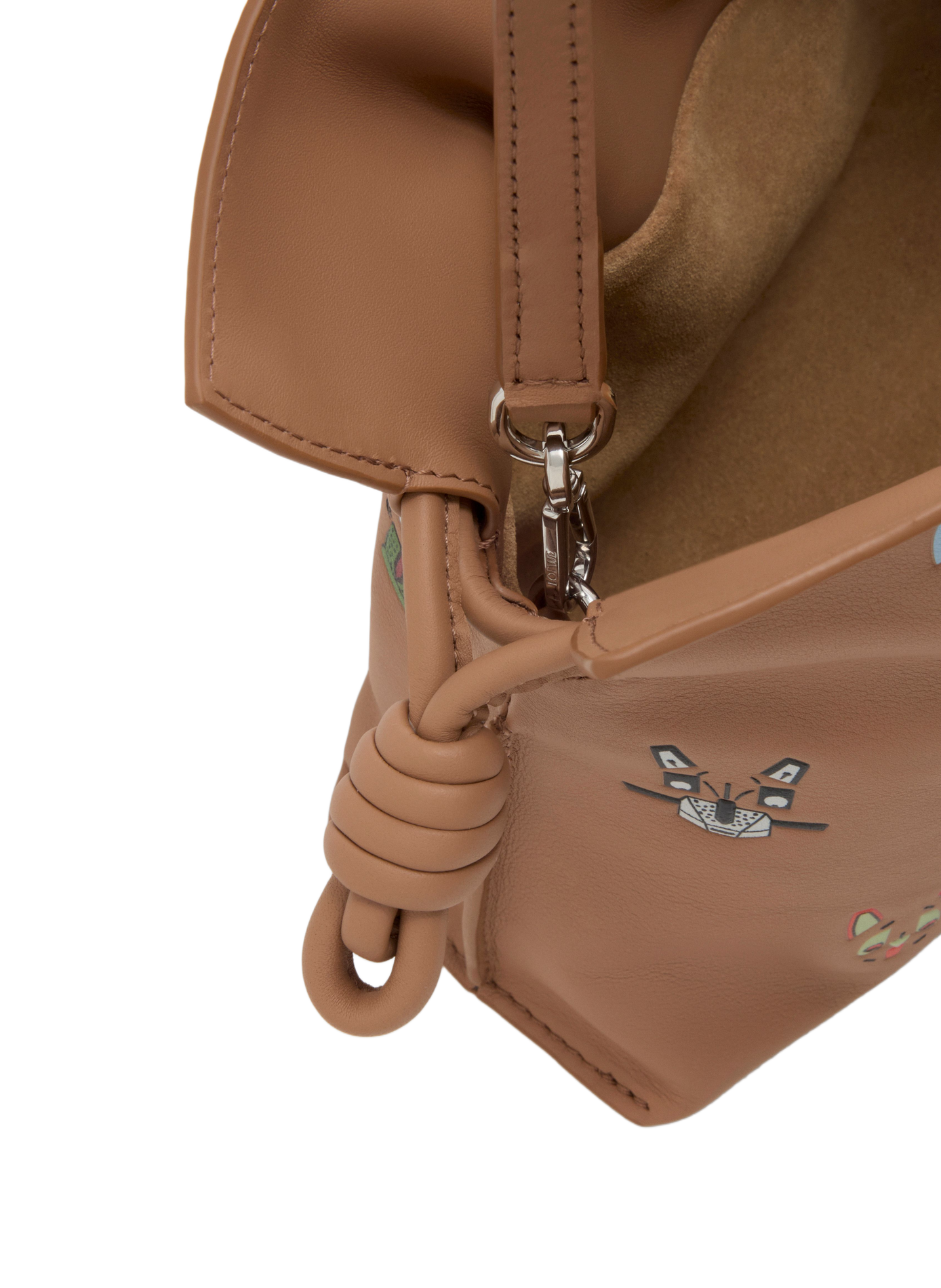 LOEWE x Louis Wain - Mini Flamenco clutch Cats in nappa calfskin leather LOEWE Brown