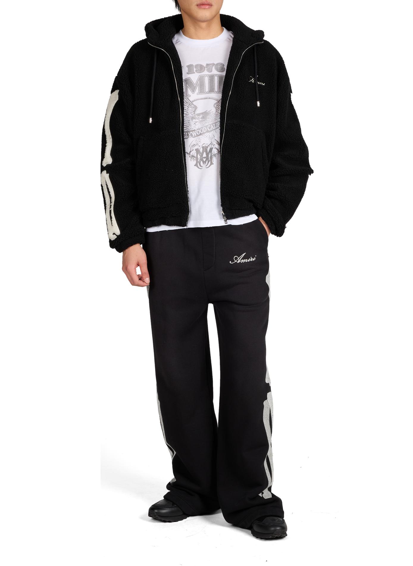 Pantalon de survêtement brodé en coton AMIRI Noir