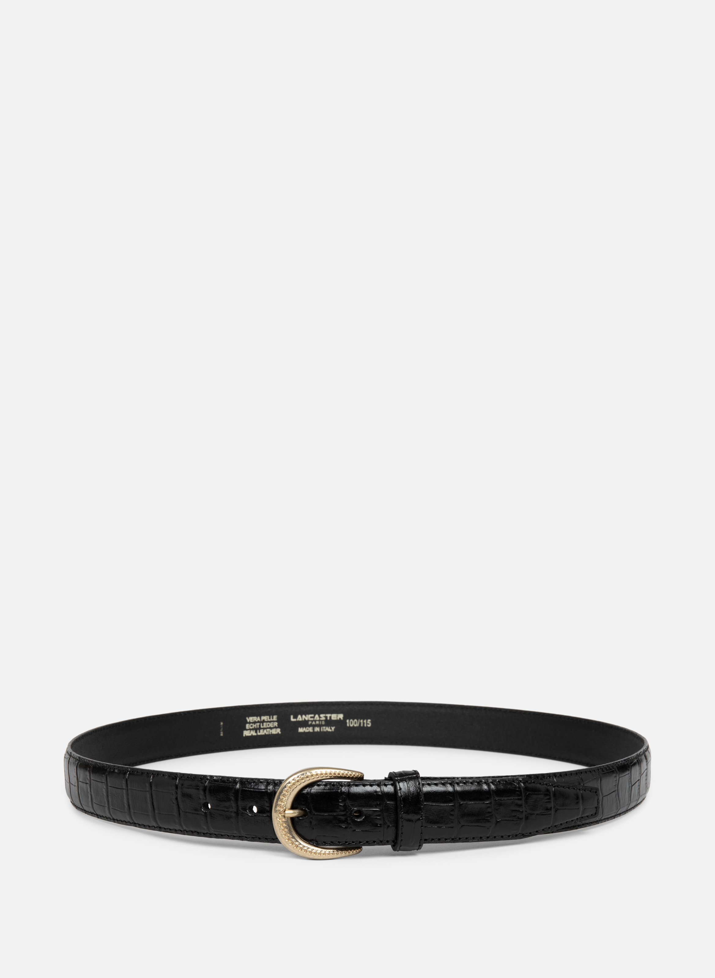 Ceinture - ceinture cuir croco LANCASTER Noir
