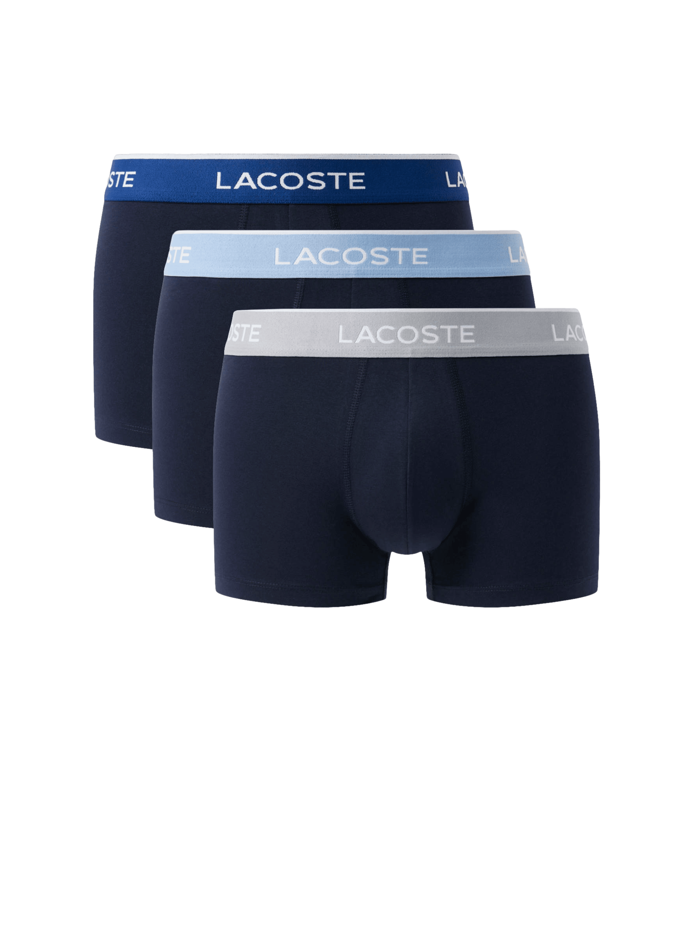 Lot de 3 boxers en coton mélangé LACOSTE Bleu