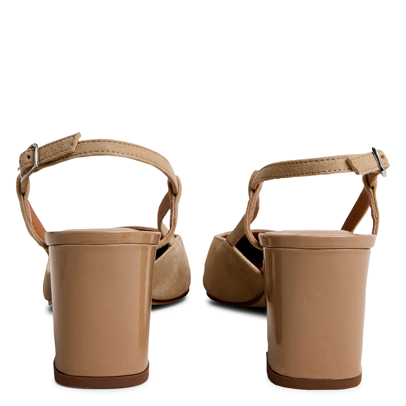 Slingbacks en cuir bi-matière dhapop JONAK Marron