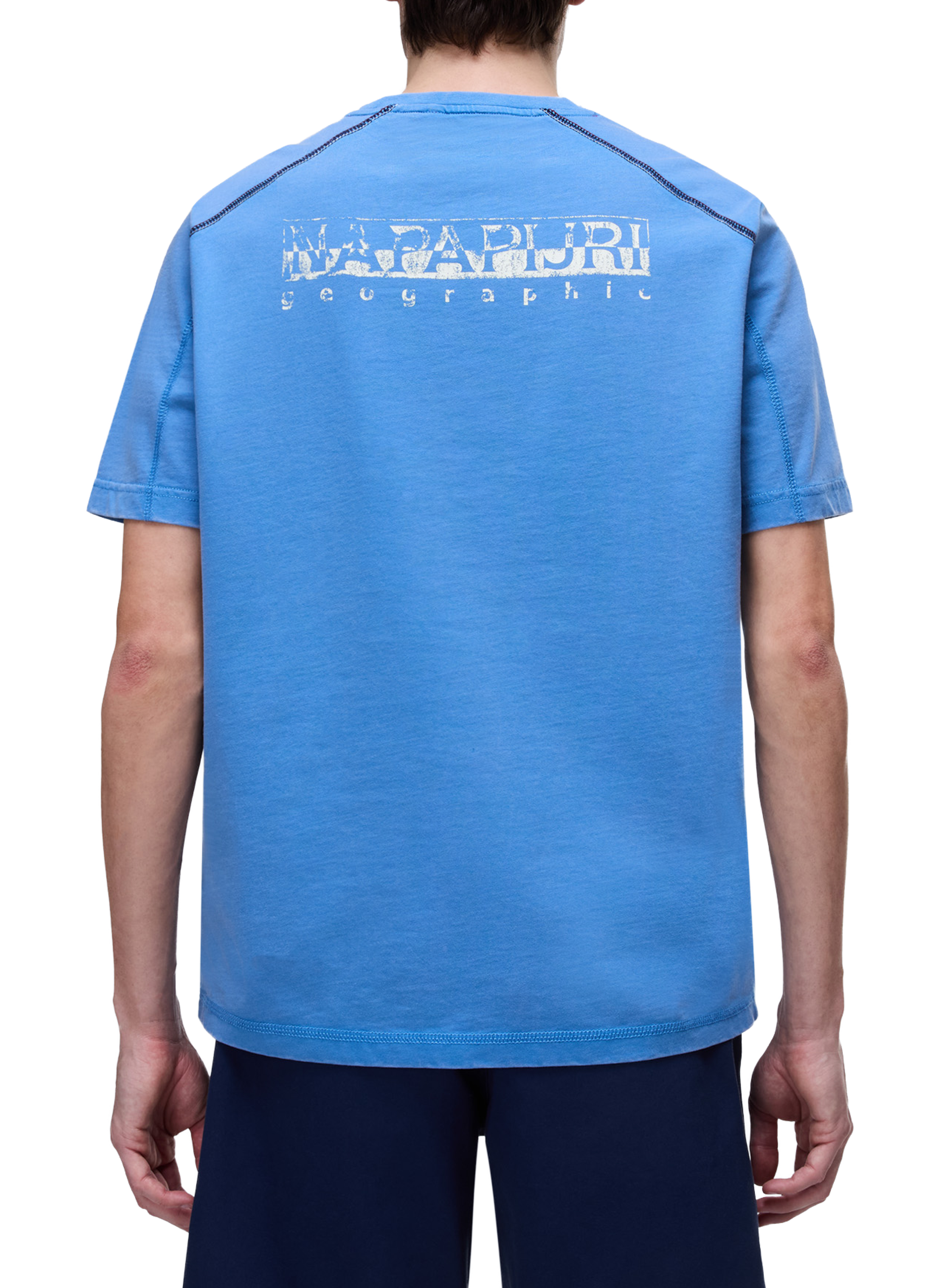 T-shirt droit imprimé Reflect en coton NAPAPIJRI Bleu