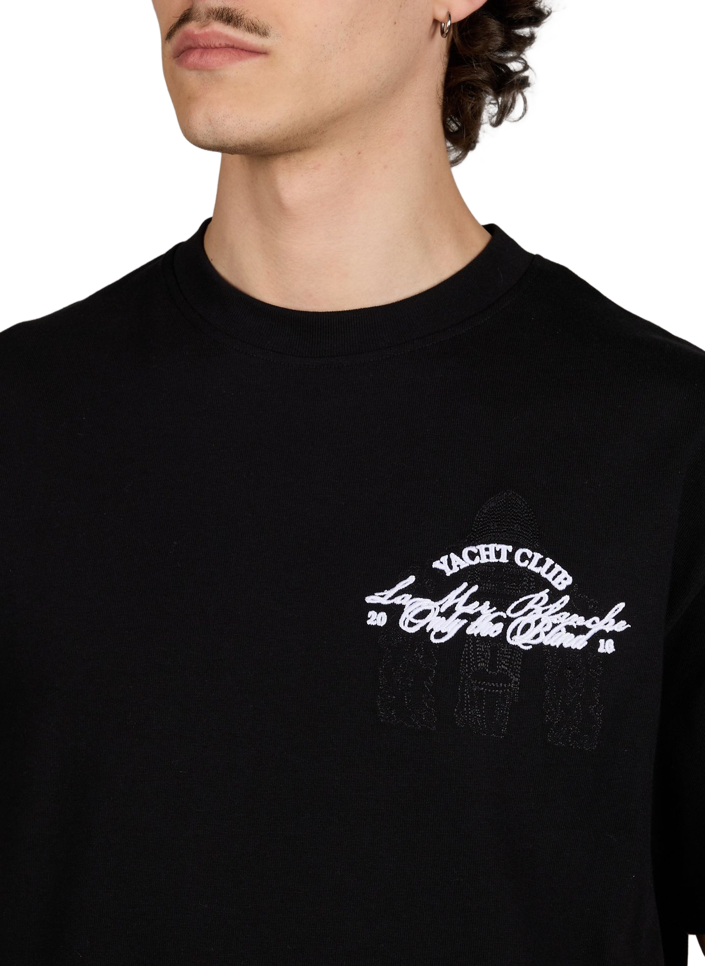 T-shirt The black Yacht in cotton ONLY THE BLIND White