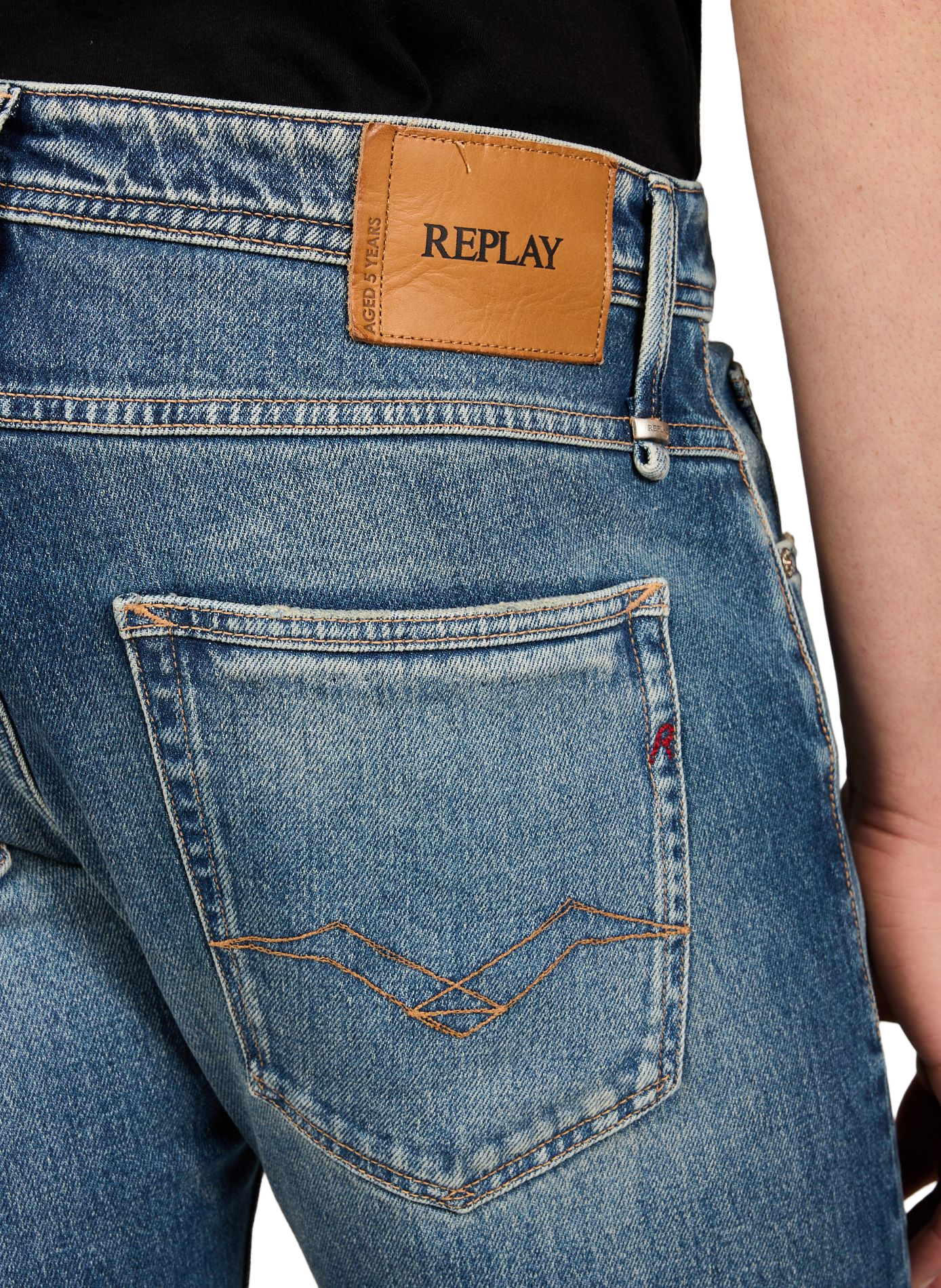 Jean slim délavé Willbi en coton REPLAY Bleu