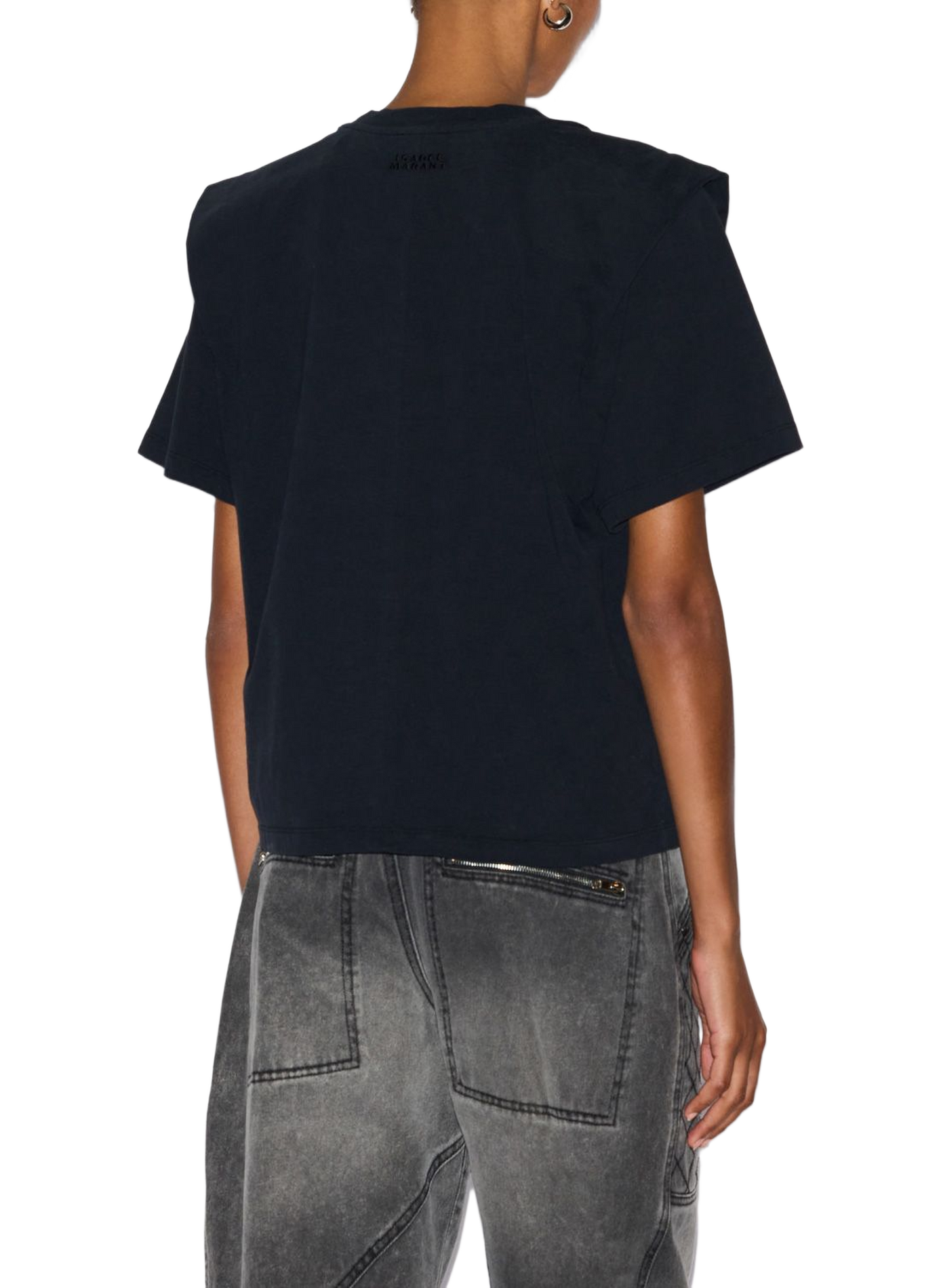 Zelitos T-shirt with plain cotton shoulder pads ISABEL MARANT Black