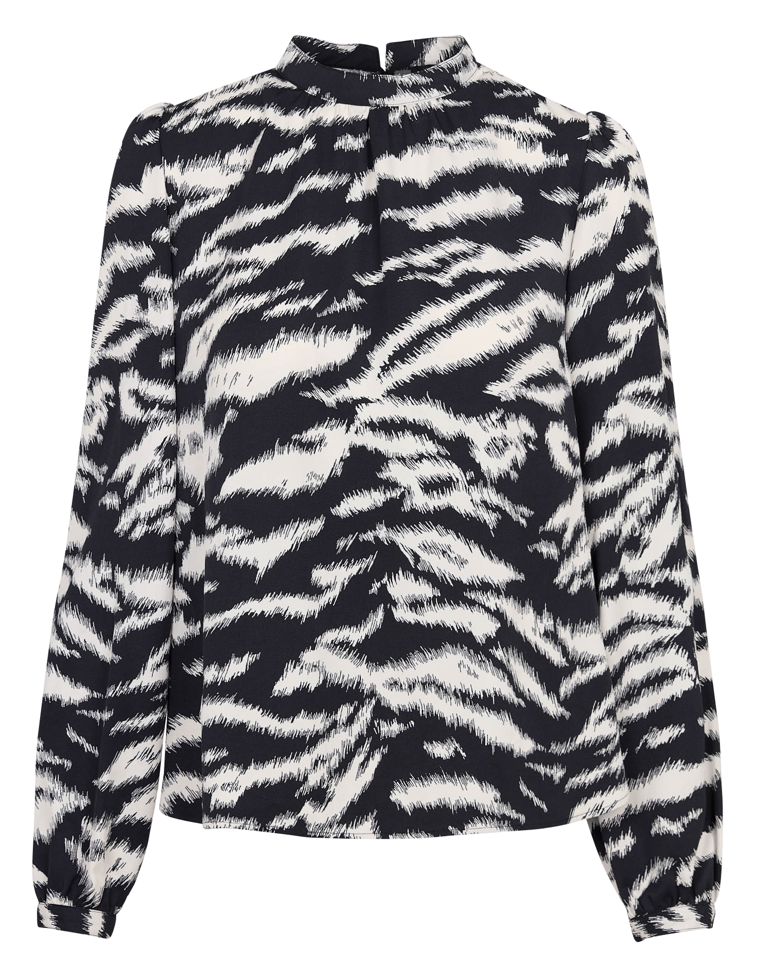 Top droit col montant imprimé IKKS Noir