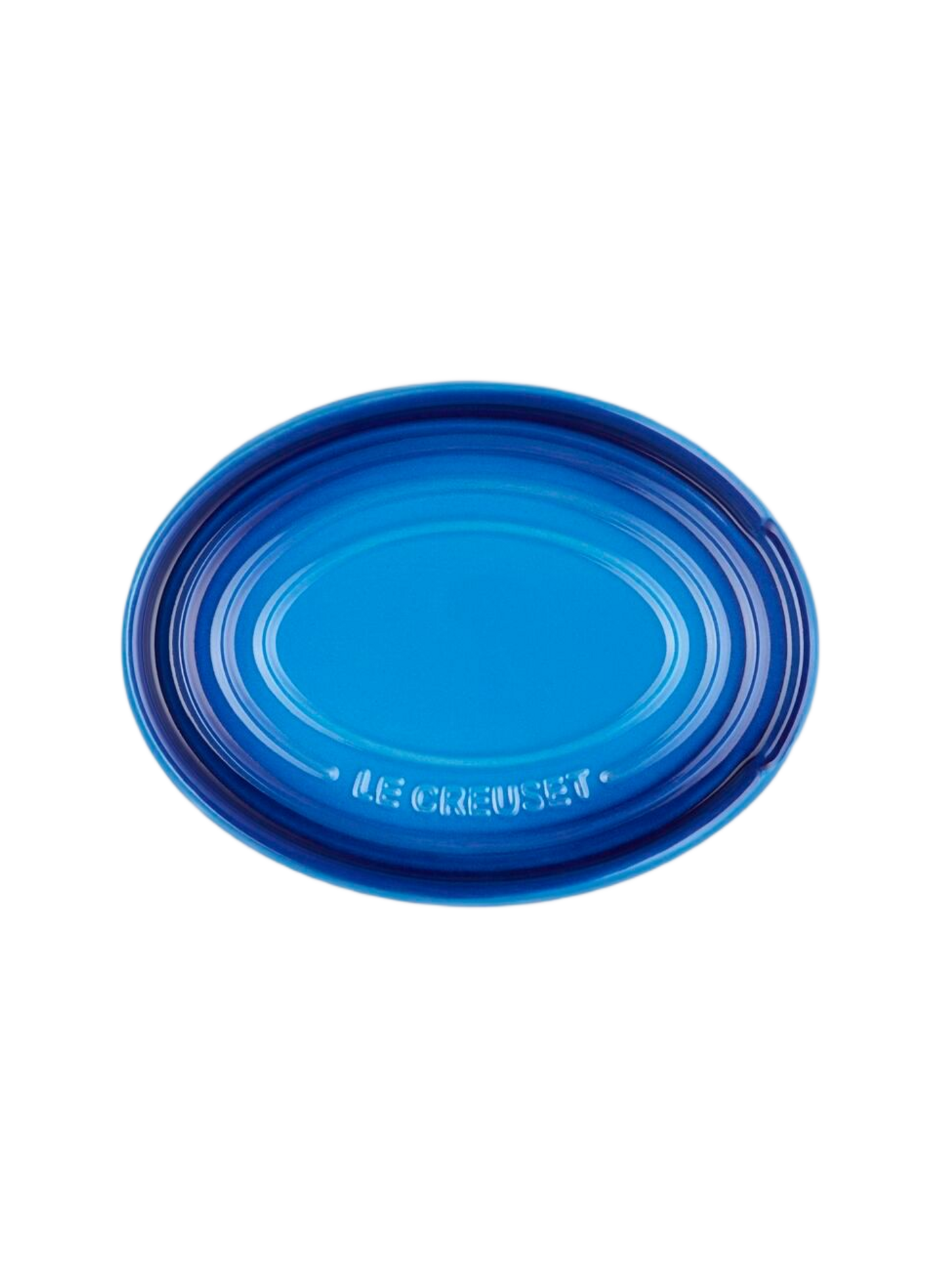 Löffelablage aus Keramik in ovaler Form | Blau LE CREUSET Haus