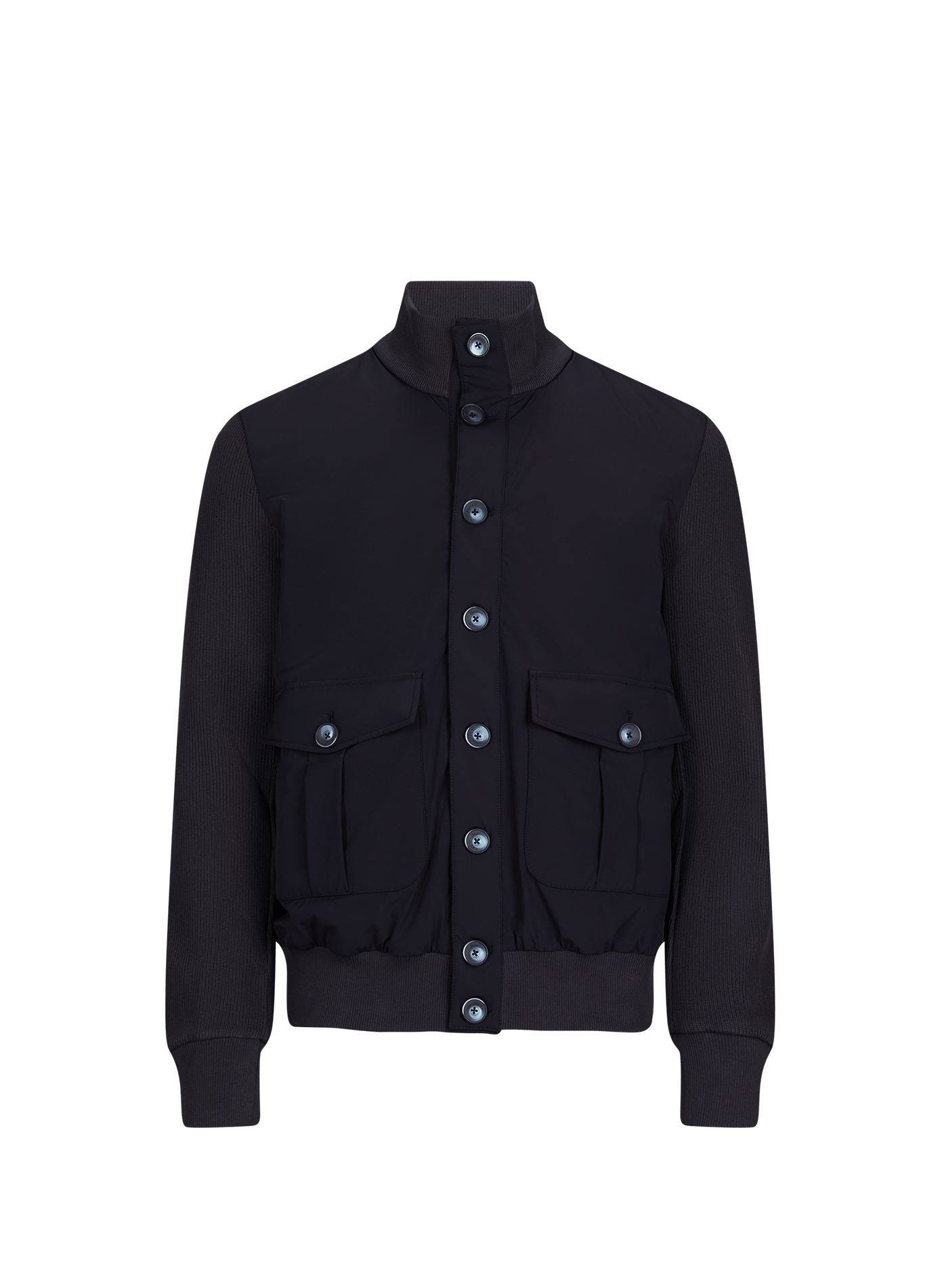 Buttoned high-neck jacket HERNO Blue