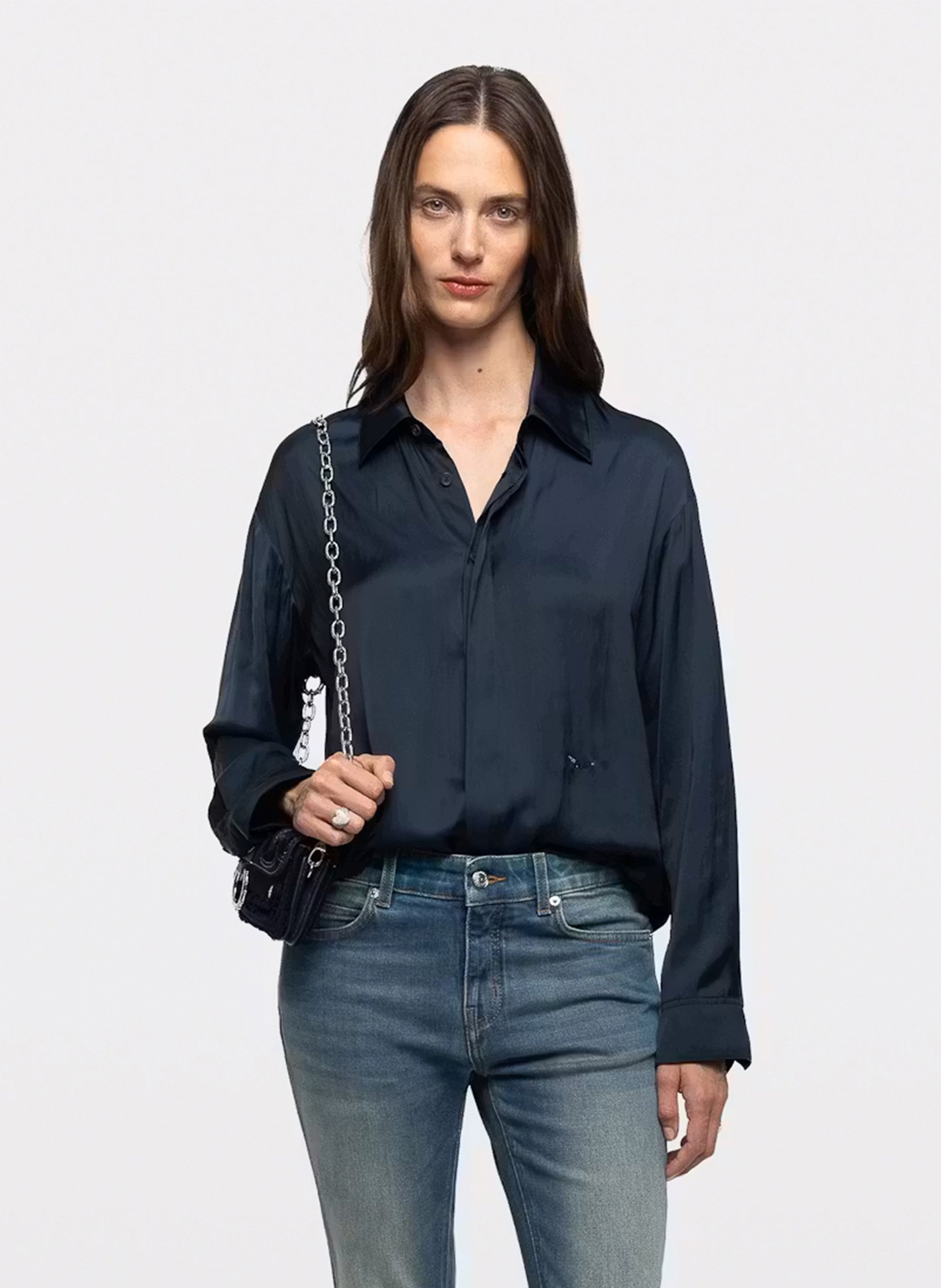 Chemise droite col classique satinée tyrica ZADIG&VOLTAIRE Bleu
