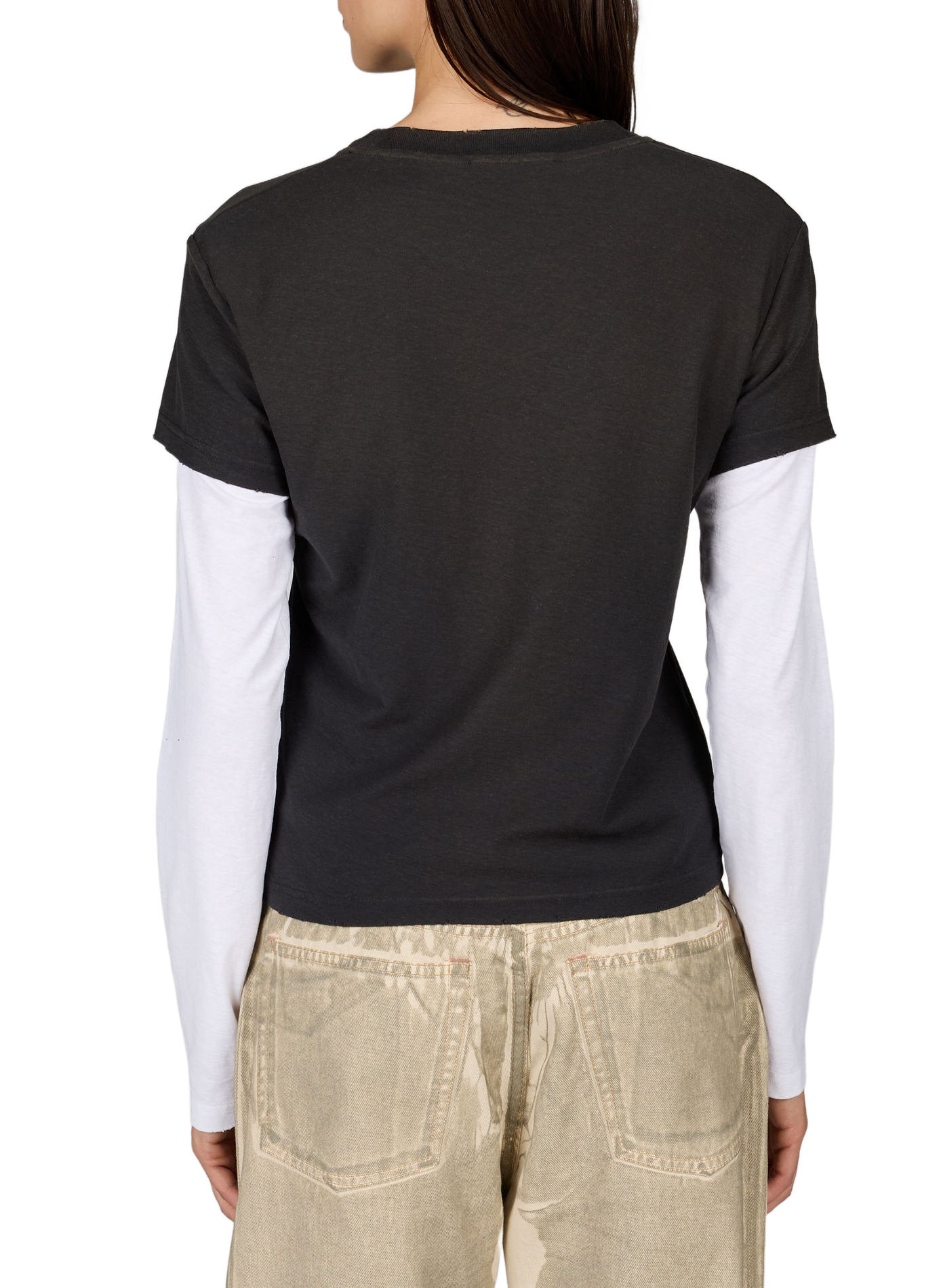 T-Shirt mit Logo aus Baumwollmischung ACNE STUDIOS Schwarz