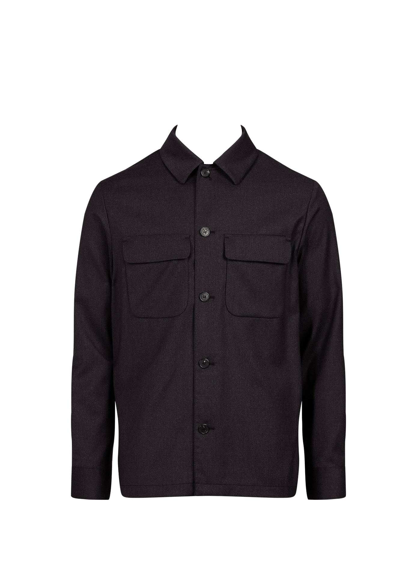 Chemise droite en laine vierge mélangée SLOWEAR Violet