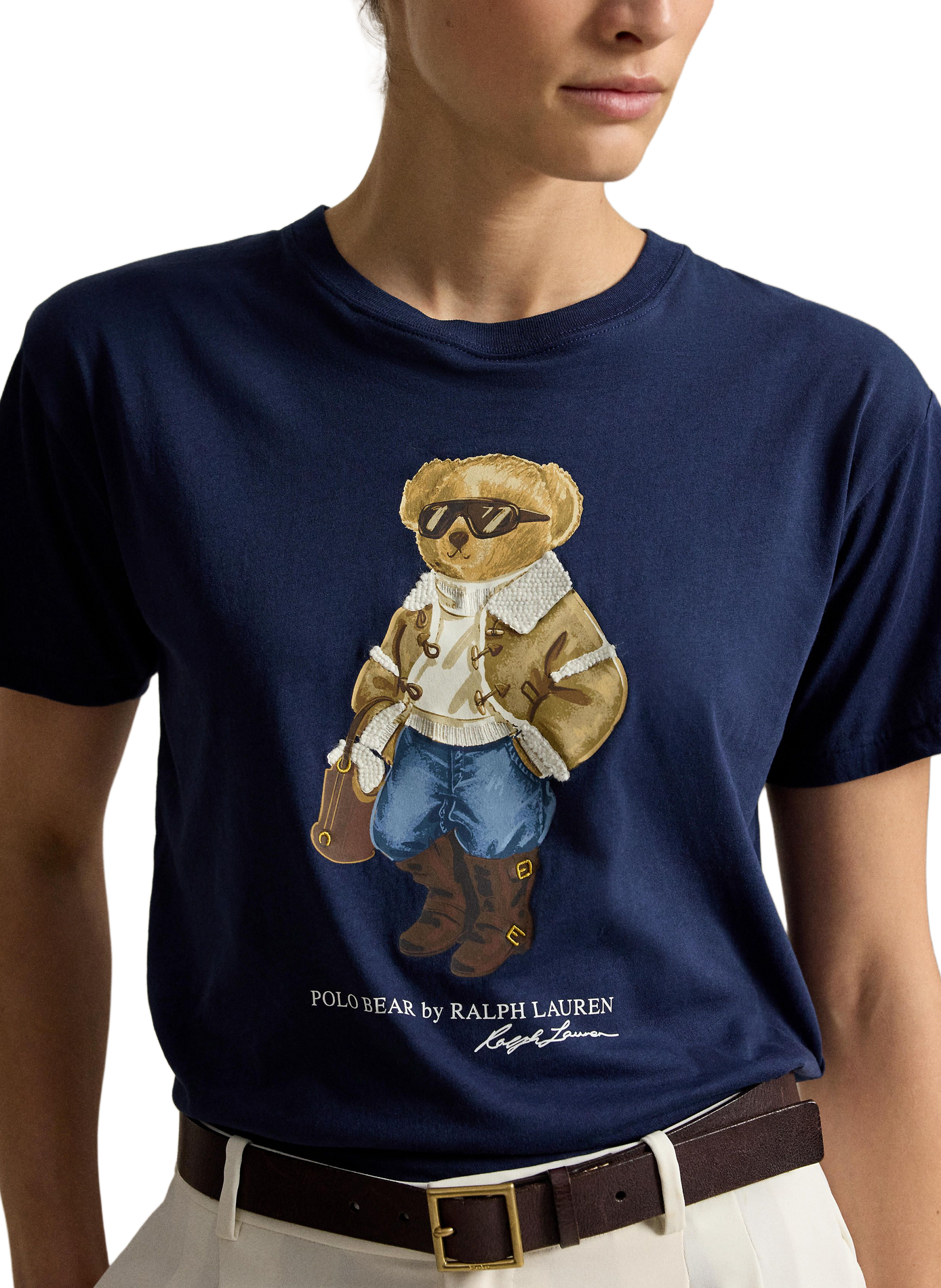 Gerade geschnittenes T-Shirt aus bedruckter Baumwolle POLO RALPH LAUREN Blau