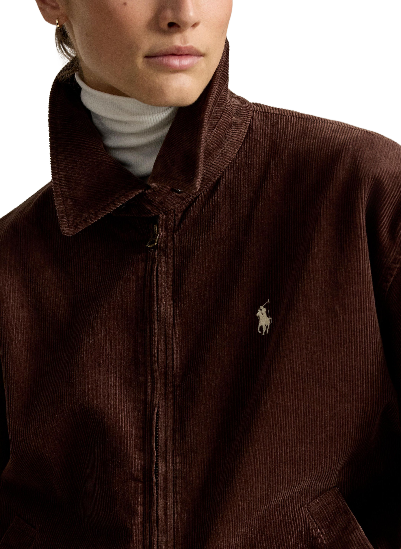 Cotton velvet ribbed jacket POLO RALPH LAUREN Brown
