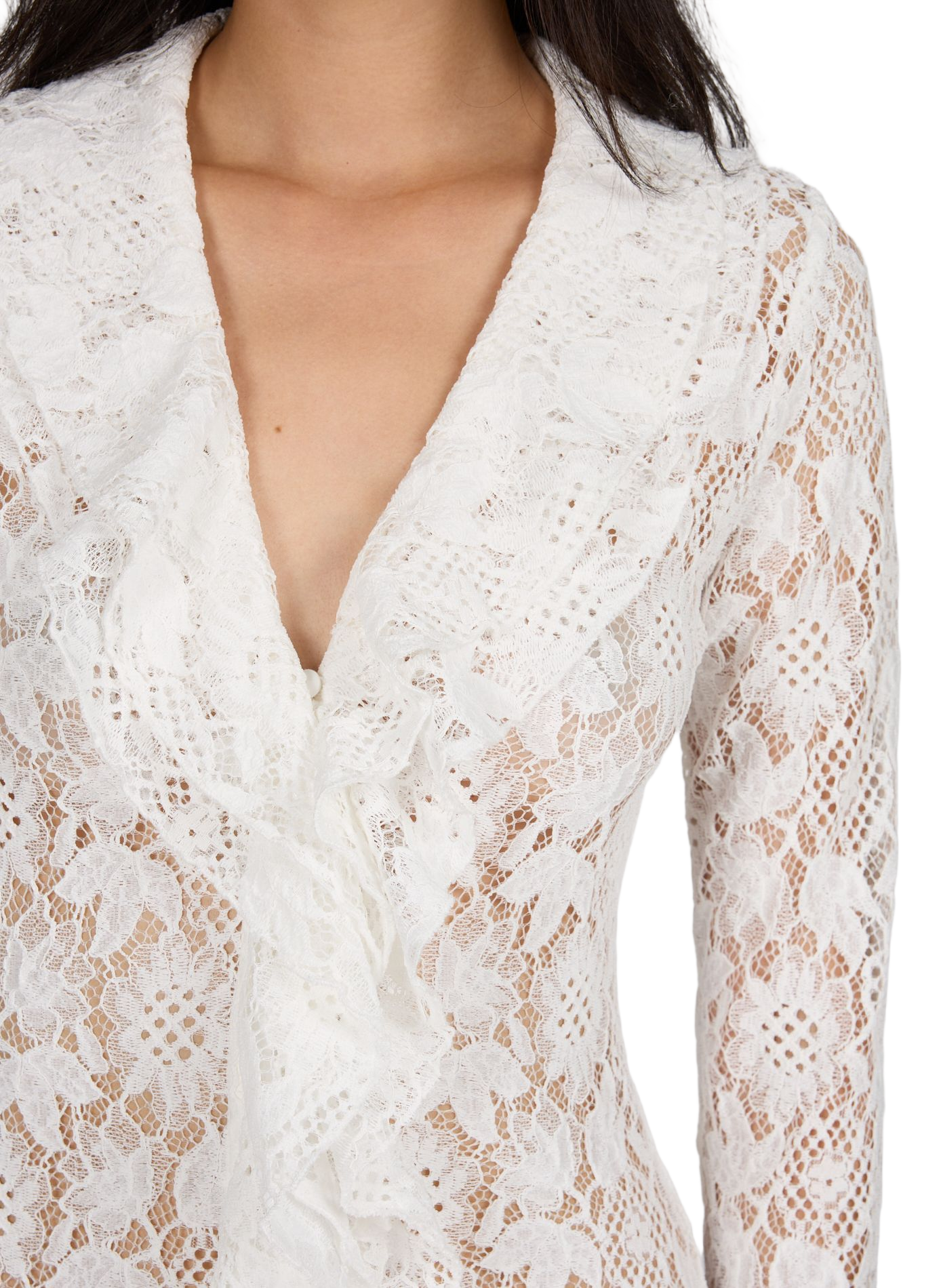 Robe longue transparente en dentelle ARAKII Blanc