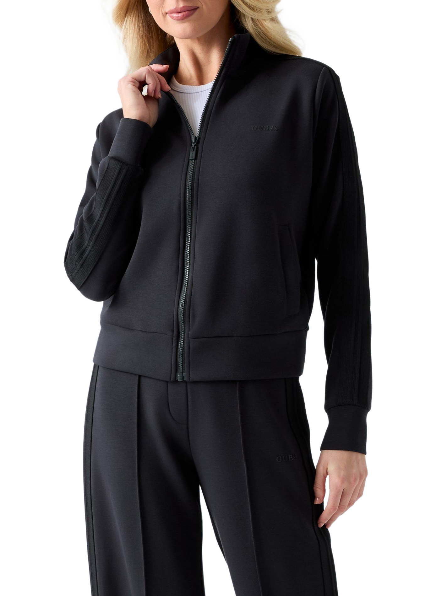 Veste Lyra droite col montant zippée GUESS Noir