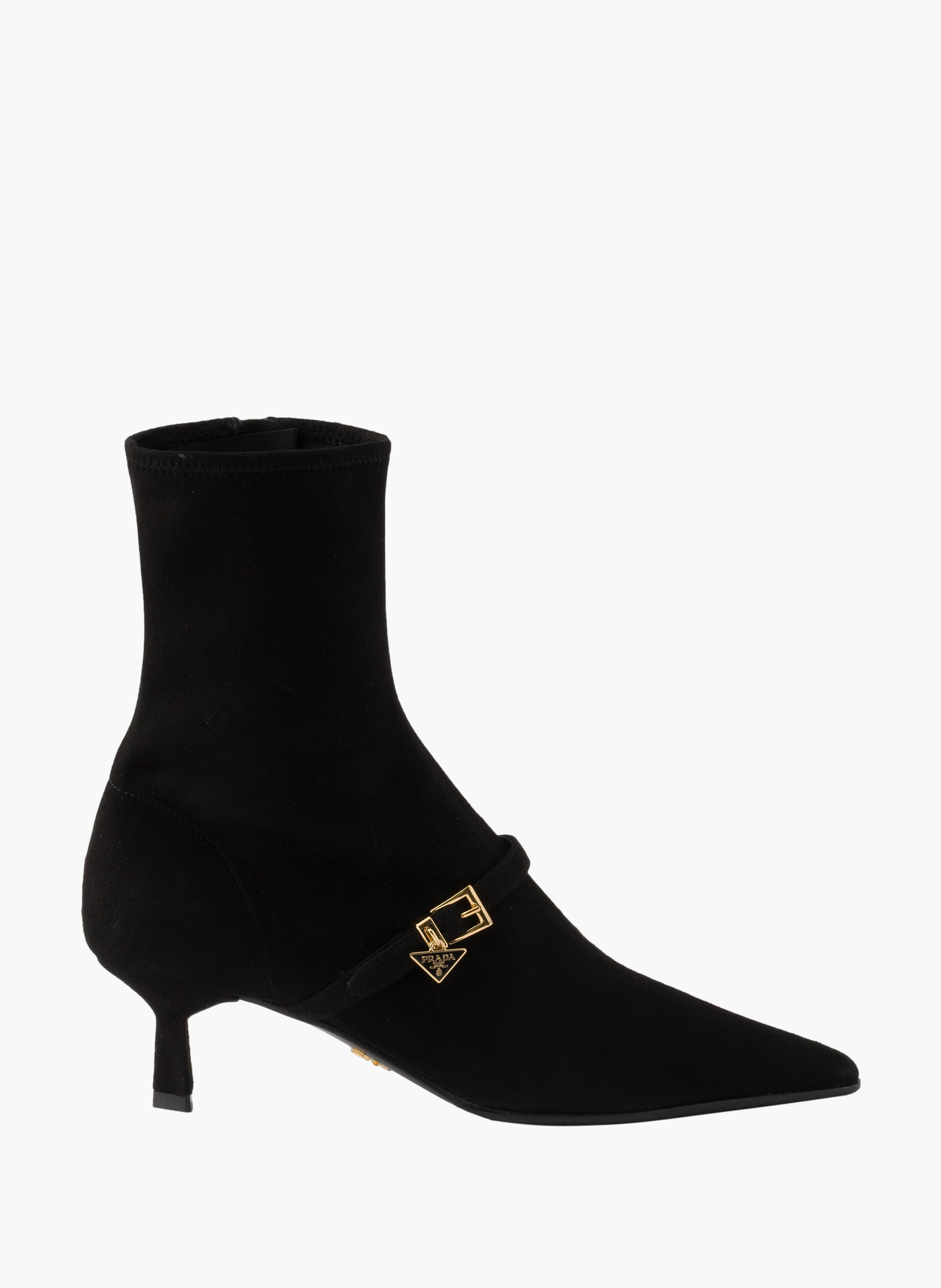 Bottines en veau velours stretch PRADA Noir