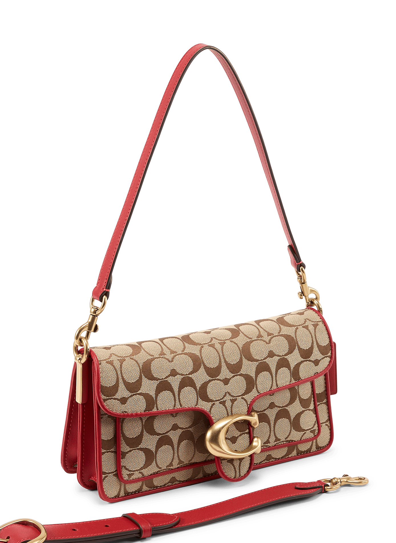 Sac à main Tabby 26 en cuir et coton COACH Rouge