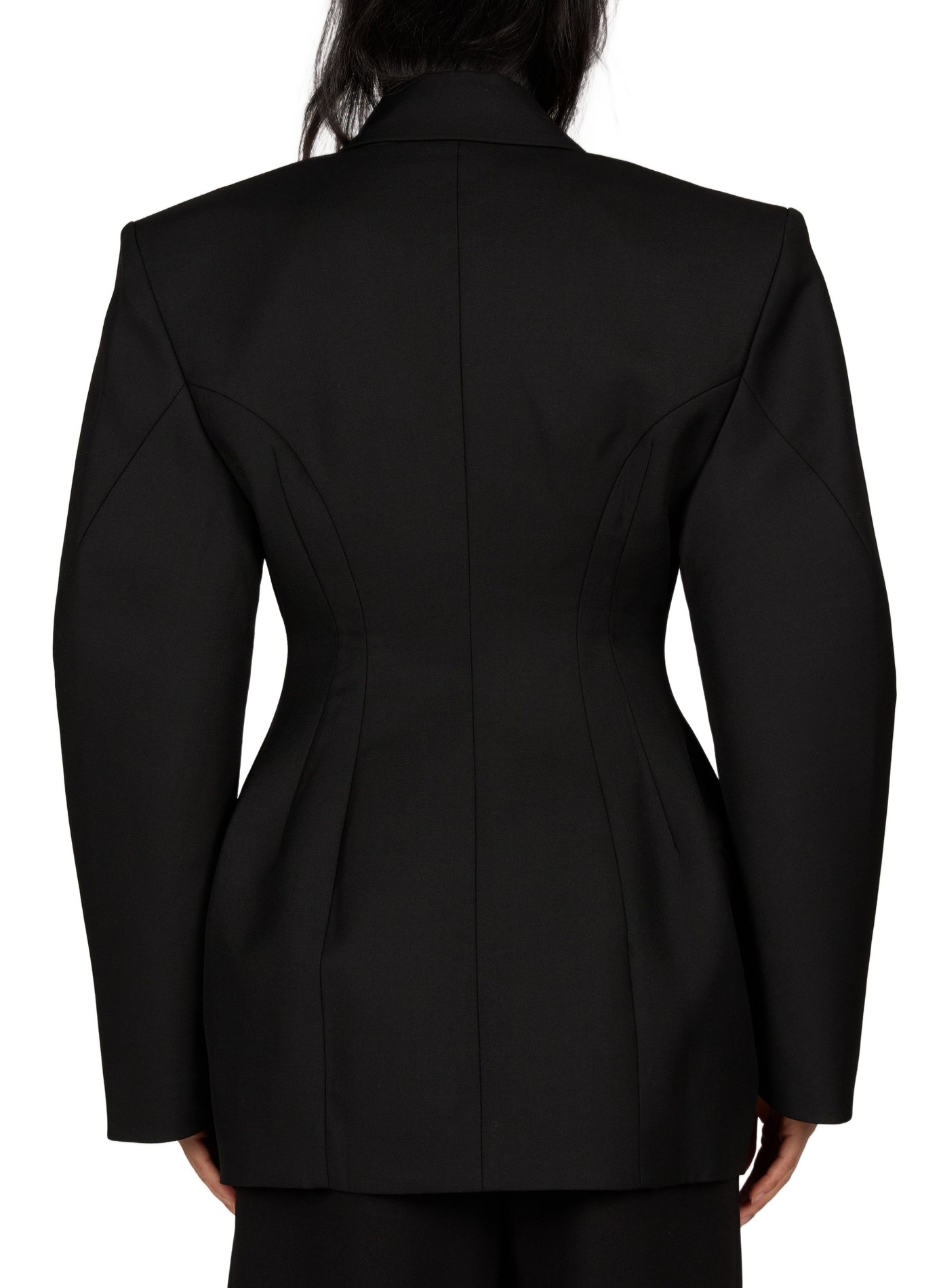 Structured tailored-collar fitted blazer SOURCE UNKNOWN Black