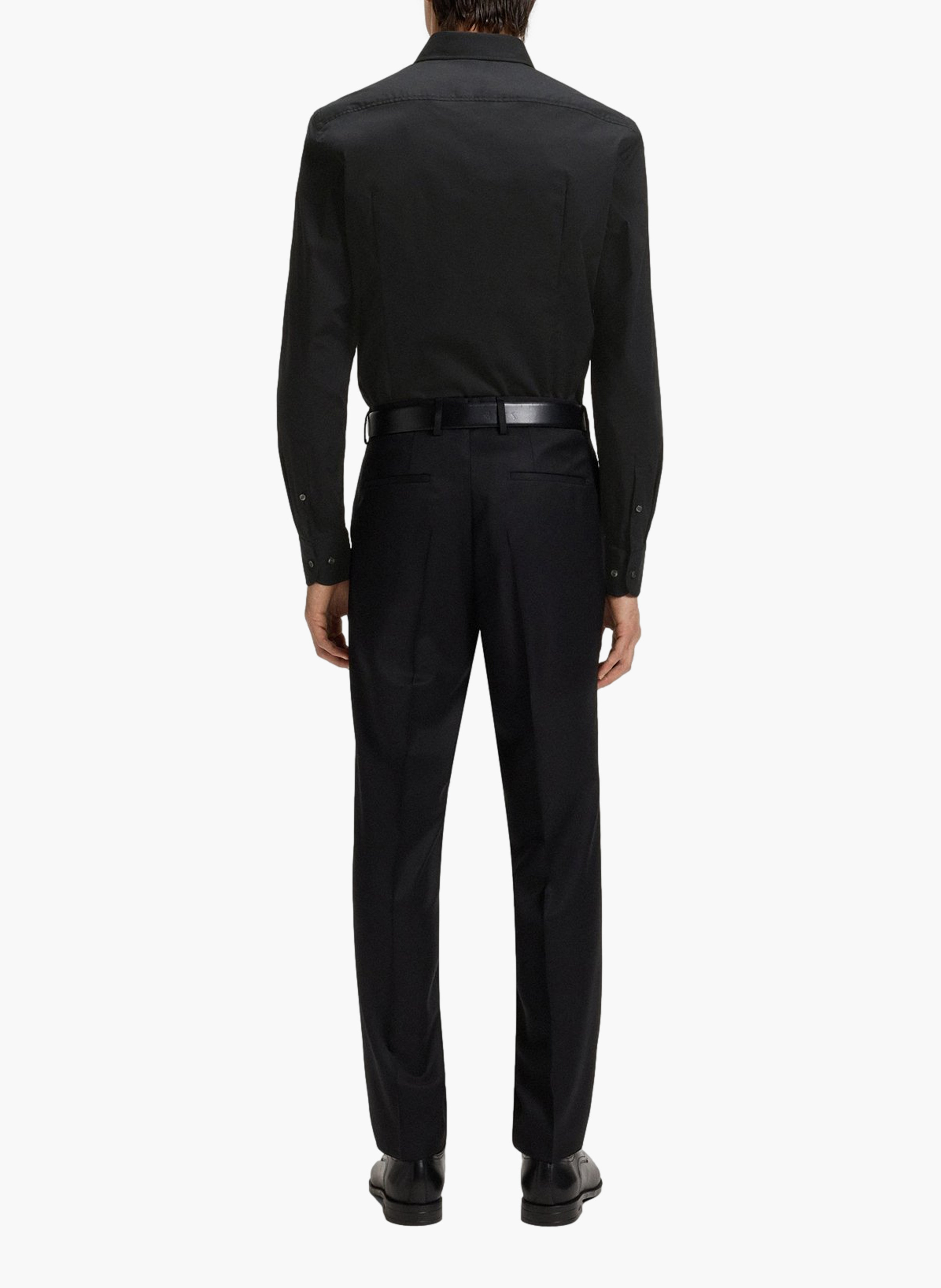 Chemise slim fit en coton mélangé BOSS Noir