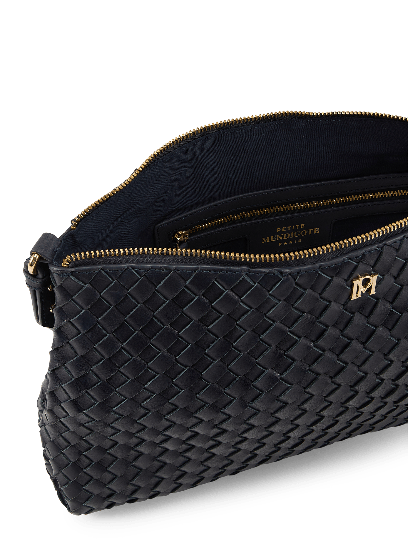 Violette woven leather handbag PETITE MENDIGOTE Blue